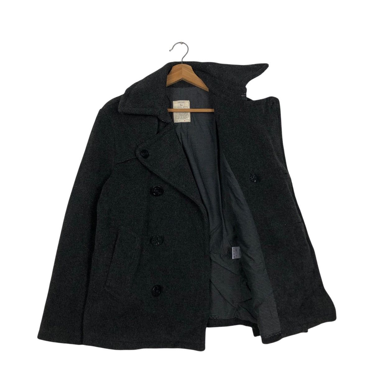 Japanese Brand 📌Iconic Black Wool Biker Jacket Double Collar Global Work Size US M / EU 48-50 / 2 - 12 Thumbnail