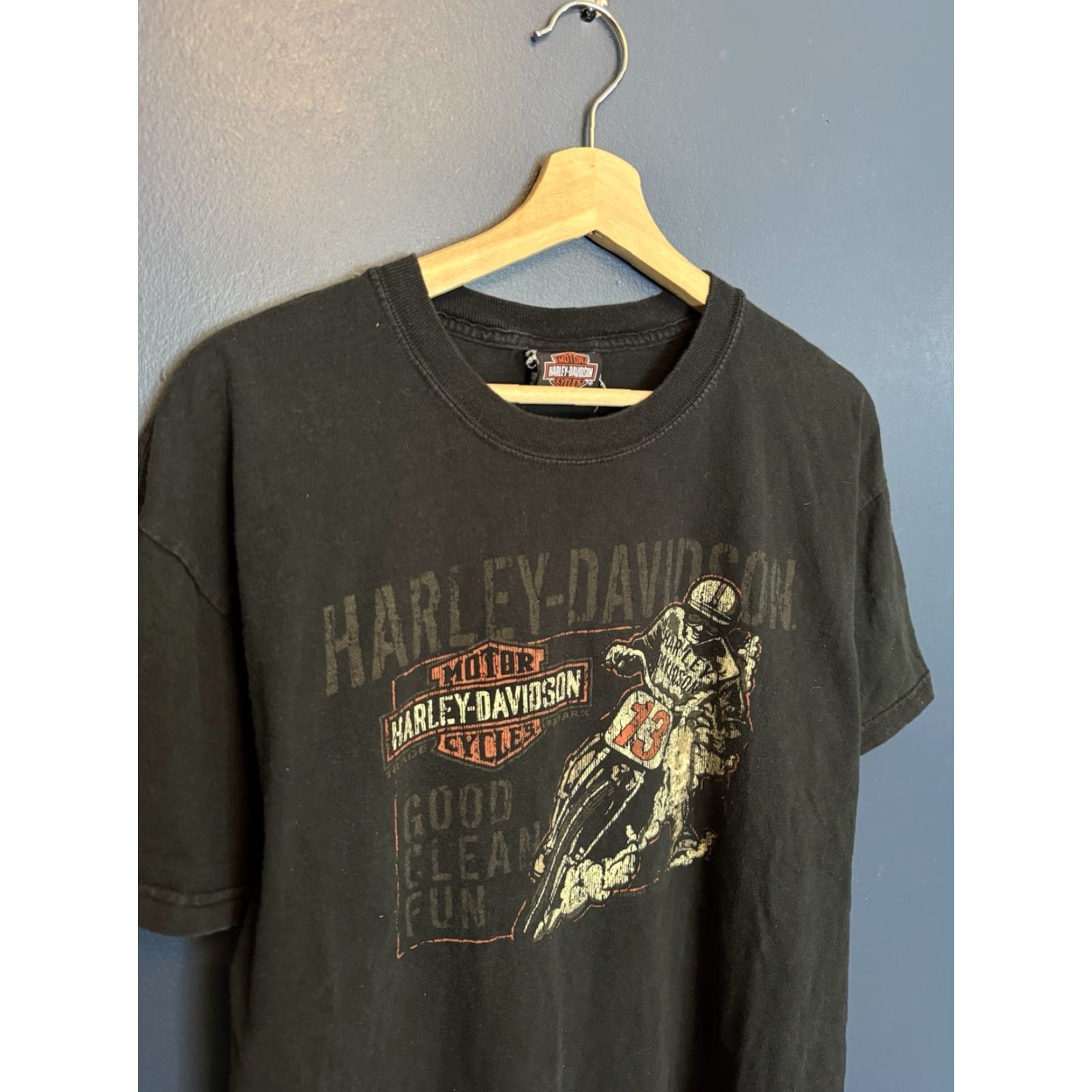 Harley Davidson Harley-Davidson Shirt T-Shirt Black Biker Large L Men Mens 26in 21in Shirt Tee Shirt 8/10 Y2K Size US L / EU 52-54 / 3 - 2 Thumbnail
