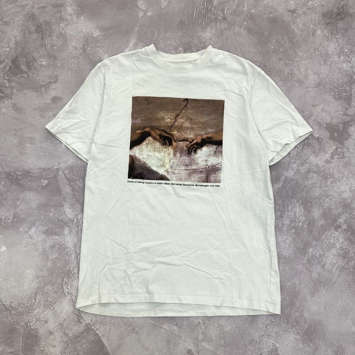 Pre-owned Art X Vintage 90's Michelangelo Creation Of Adam Art T Shirt In White