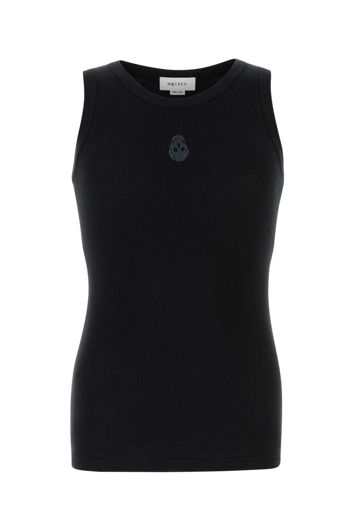 Alexander McQueen Black Stretch Cotton Tank Top Size US S / EU 44-46 / 1 - 1 Thumbnail
