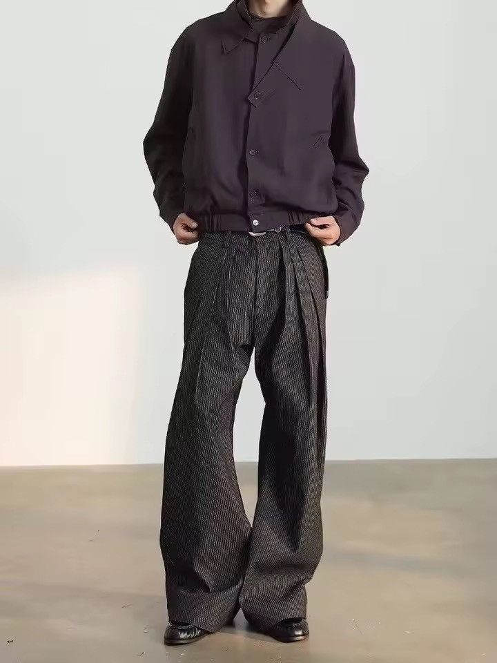 Other Striped Casual Basic Japanese Wide Leg Pants Y2k Size US 30 / EU 46 - 5 Thumbnail