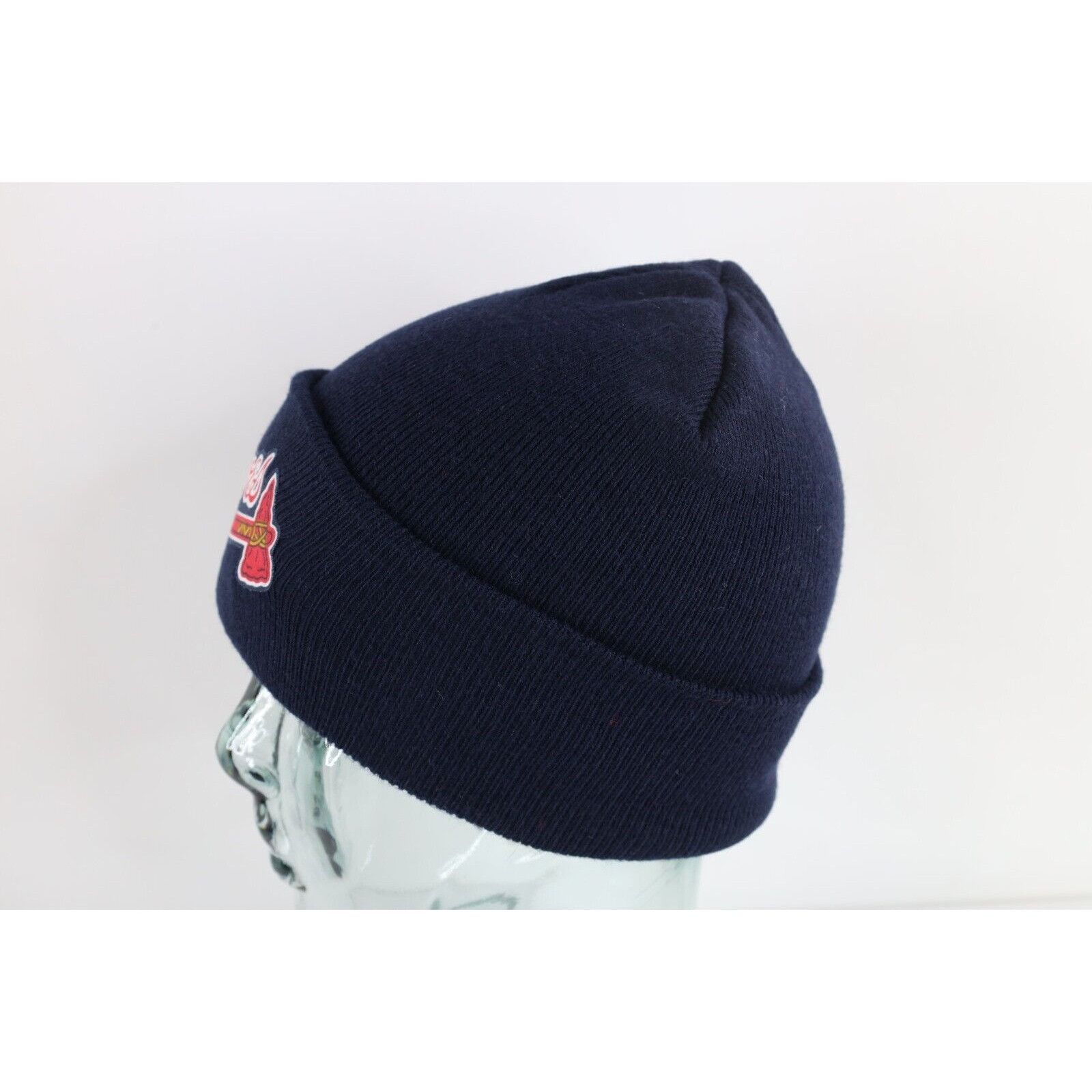 Vintage Vintage 90s Atlanta Braves Baseball Knit Winter Beanie Hat Size ONE SIZE - 3 Thumbnail