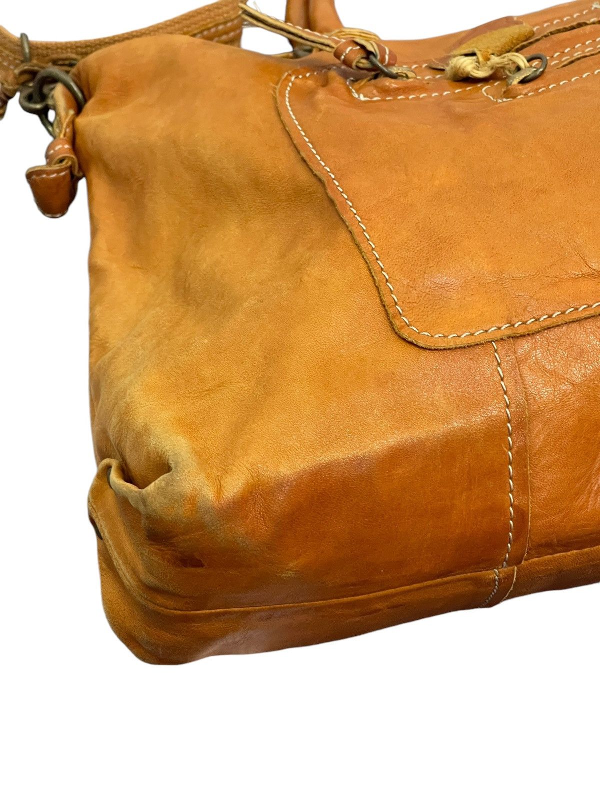 Japanese Brand Full Leather Patina Cuir Jovier Cube Tote Shoulder Bag 1🟩1 Size ONE SIZE - 7 Thumbnail