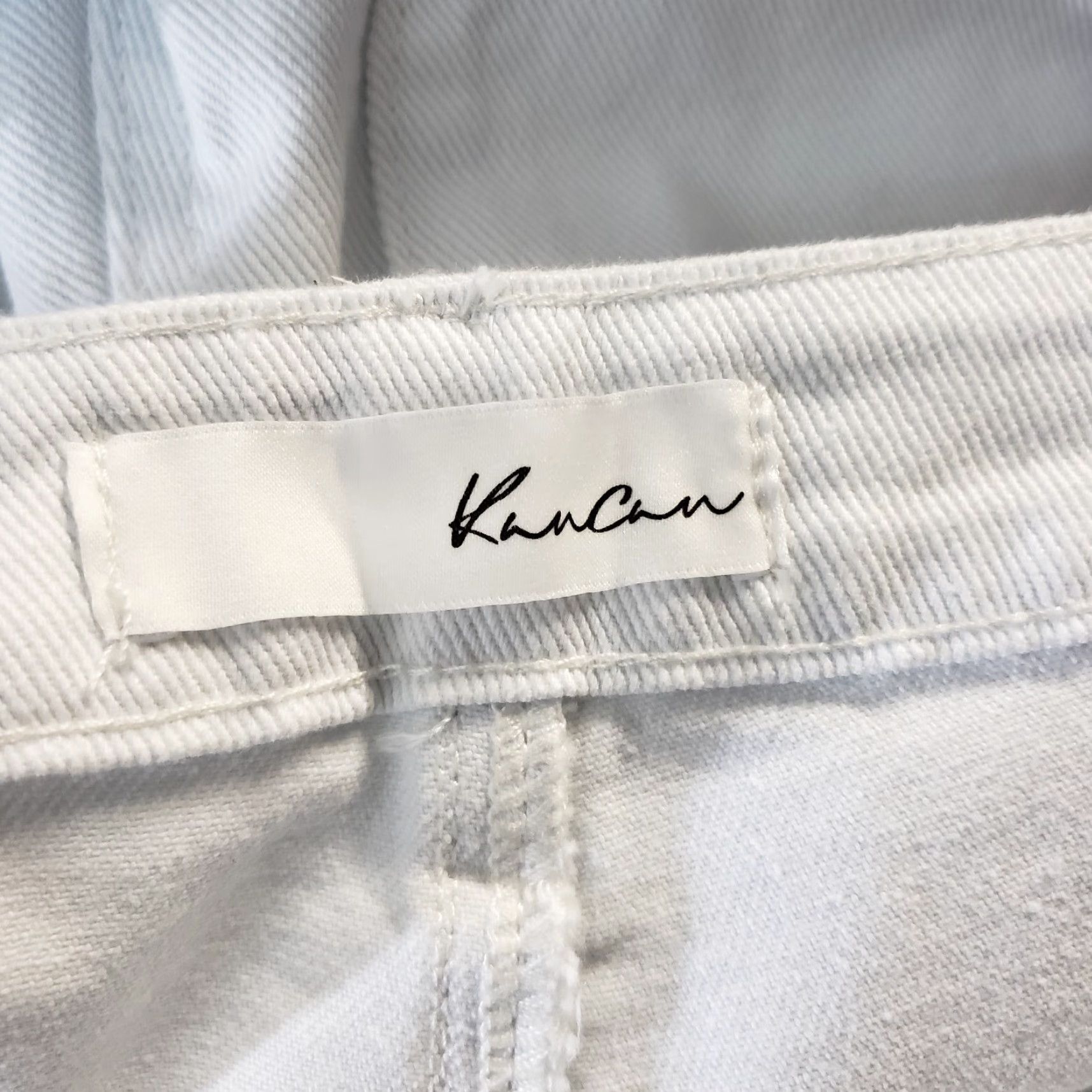 Vintage Kancan Womens High Rise Jeans Sz 24 White Distressed Cargo Pocket Denim 29.5in Inseam Womens Size 42" / US 20 - 7 Thumbnail