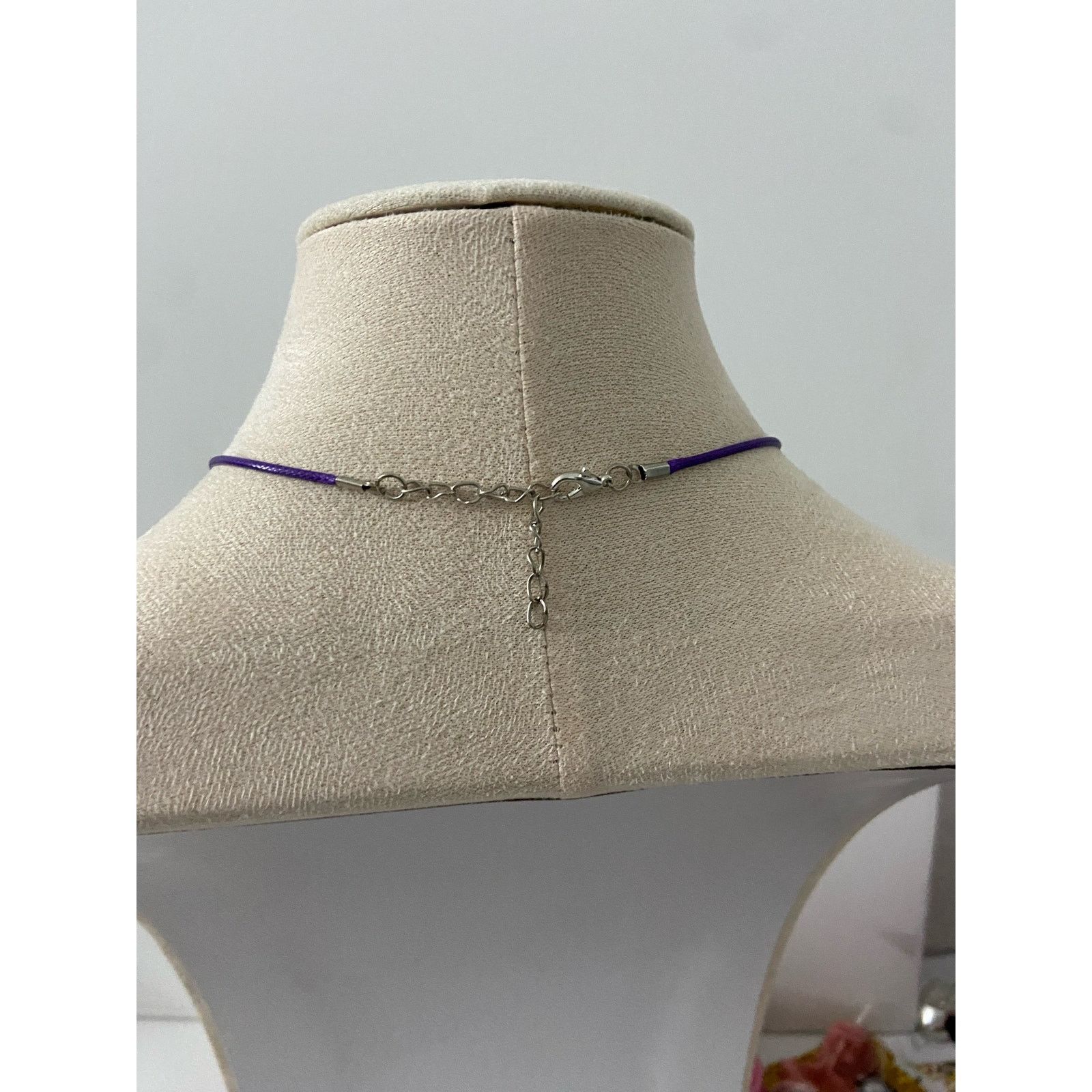 Handmade Light purple tribal pendant necklace Size ONE SIZE - 4 Thumbnail