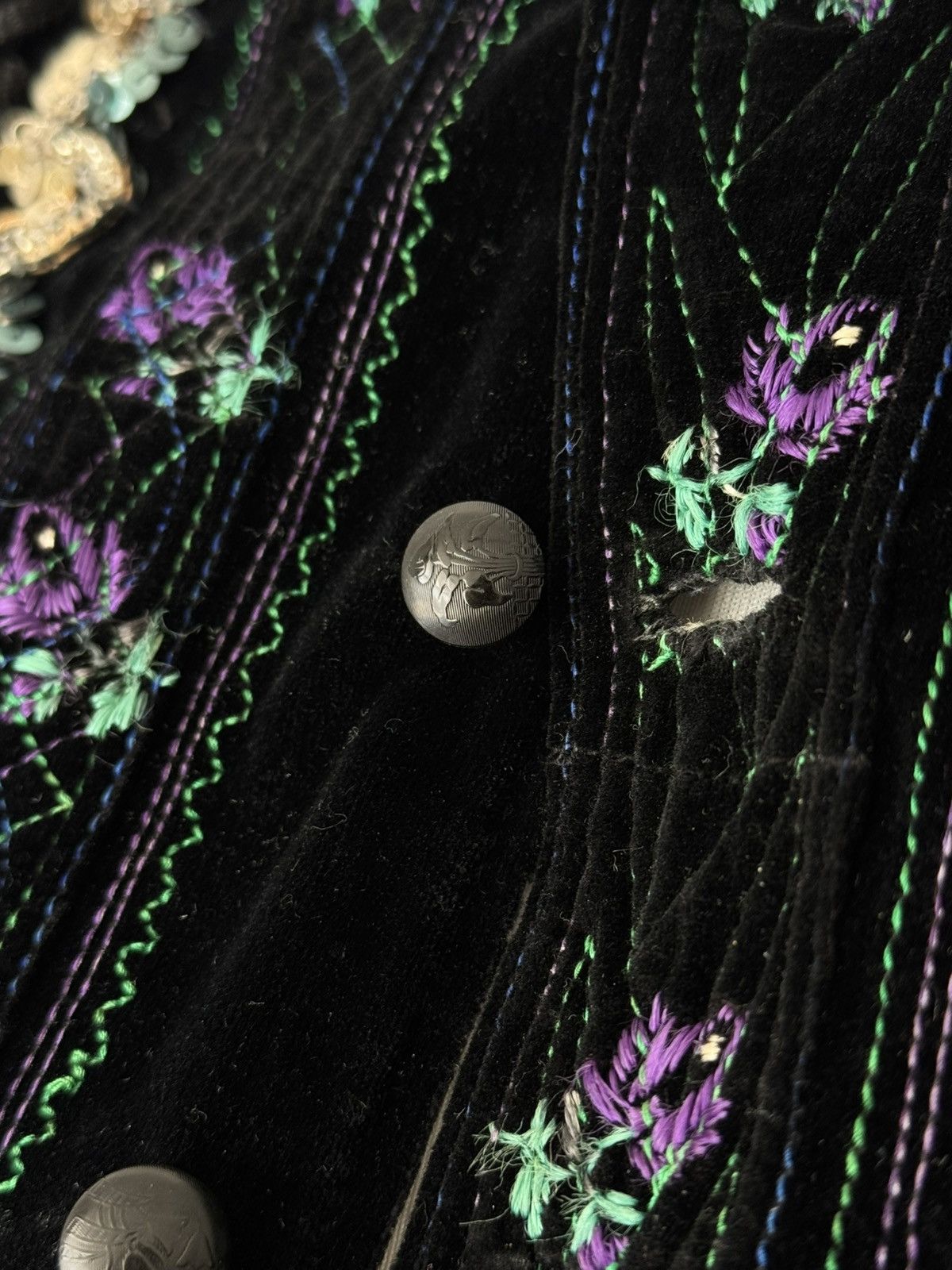 1940s Vintage Hungarian Folk Women’s Floral Jacket Blazers