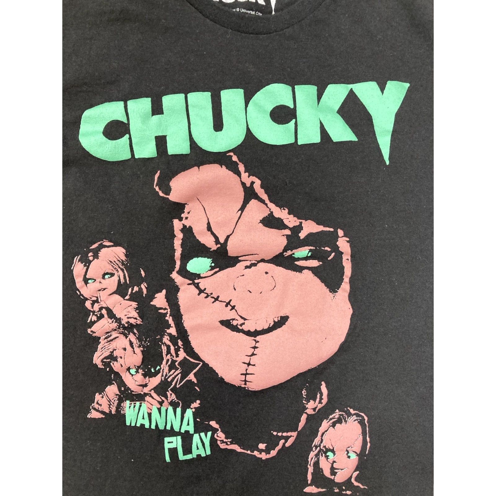 Vintage Chucky Shirt Women Small Black Short Sleeve Crew Neck Pullover T-Shirt Halloween Horror Movie Size S / US 4 / IT 40 - 2 Thumbnail