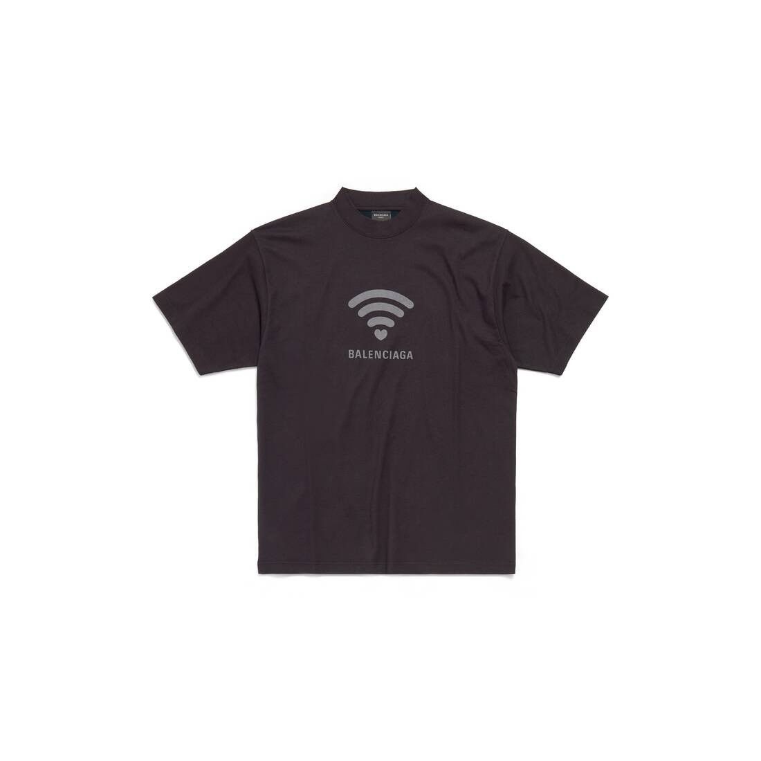 Balenciaga o1w1db10725 Lo_ve T-Shirt Medium Fit in Black Size US XS / EU 42 / 0 - 1 Thumbnail