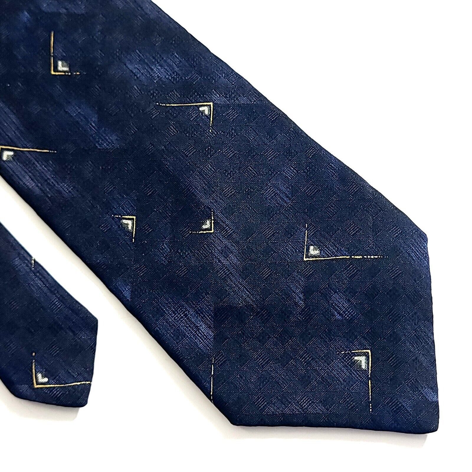 Haggar Haggar Blue Black Woven Wide Abstract Silk Tie Size ONE SIZE - 1 Thumbnail