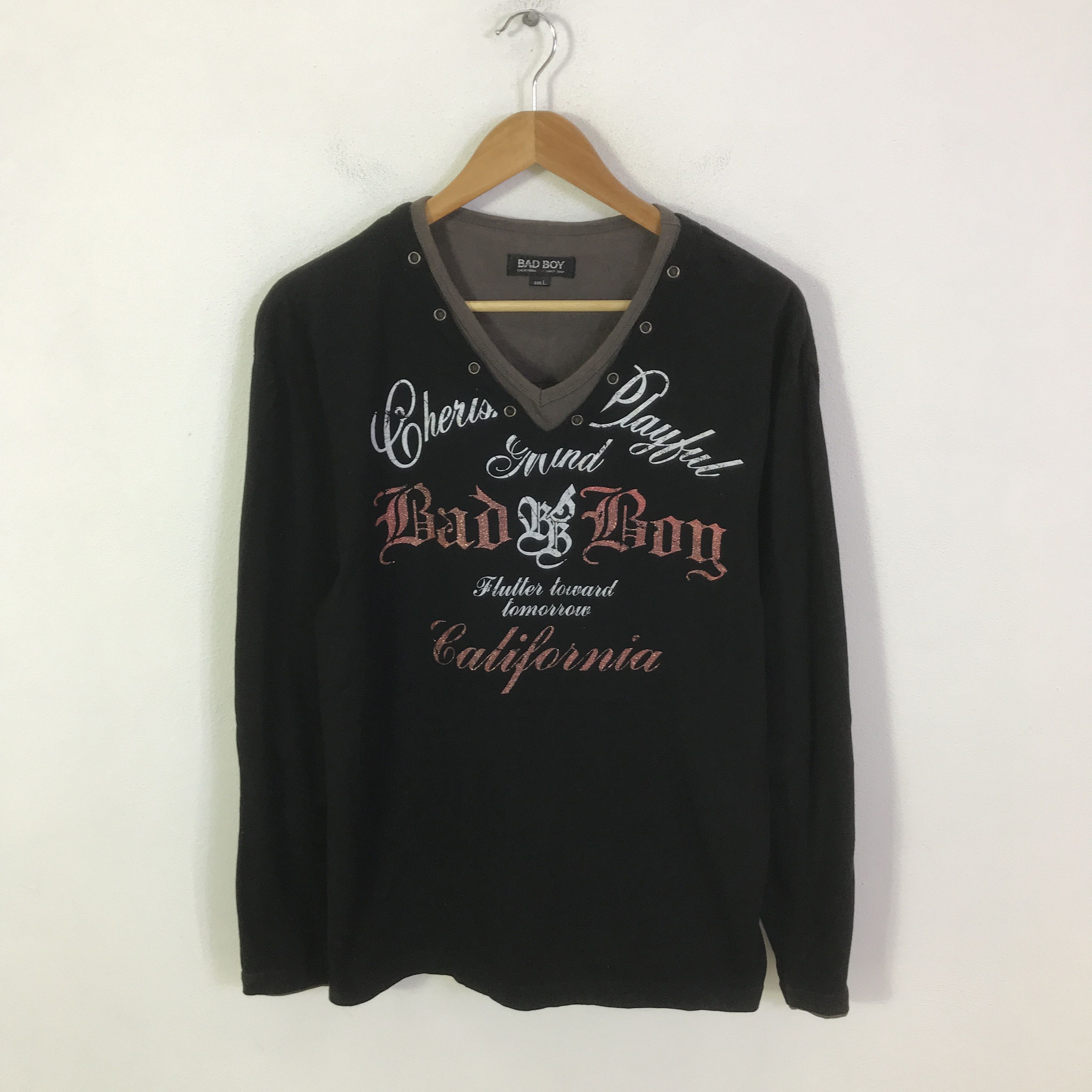 Japanese Brand bad boy japan long sleeve t-shirt K93B55 Size US L / EU 52-54 / 3 - 1 Thumbnail