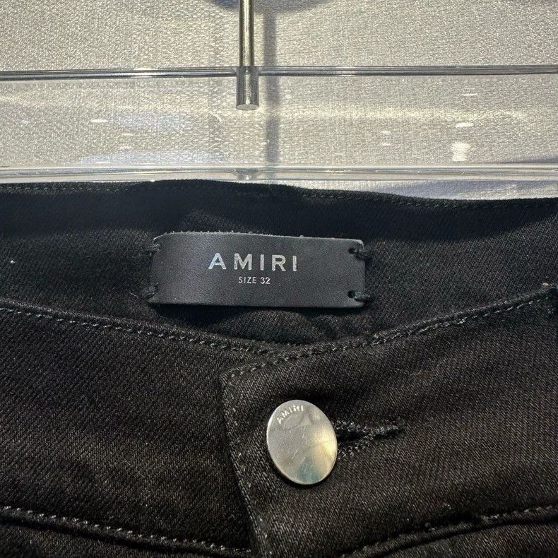 Amiri Amiri Black Cashew Flower Patch mx2 Zipper Jeans Size US 32 / EU 48 - 3 Thumbnail