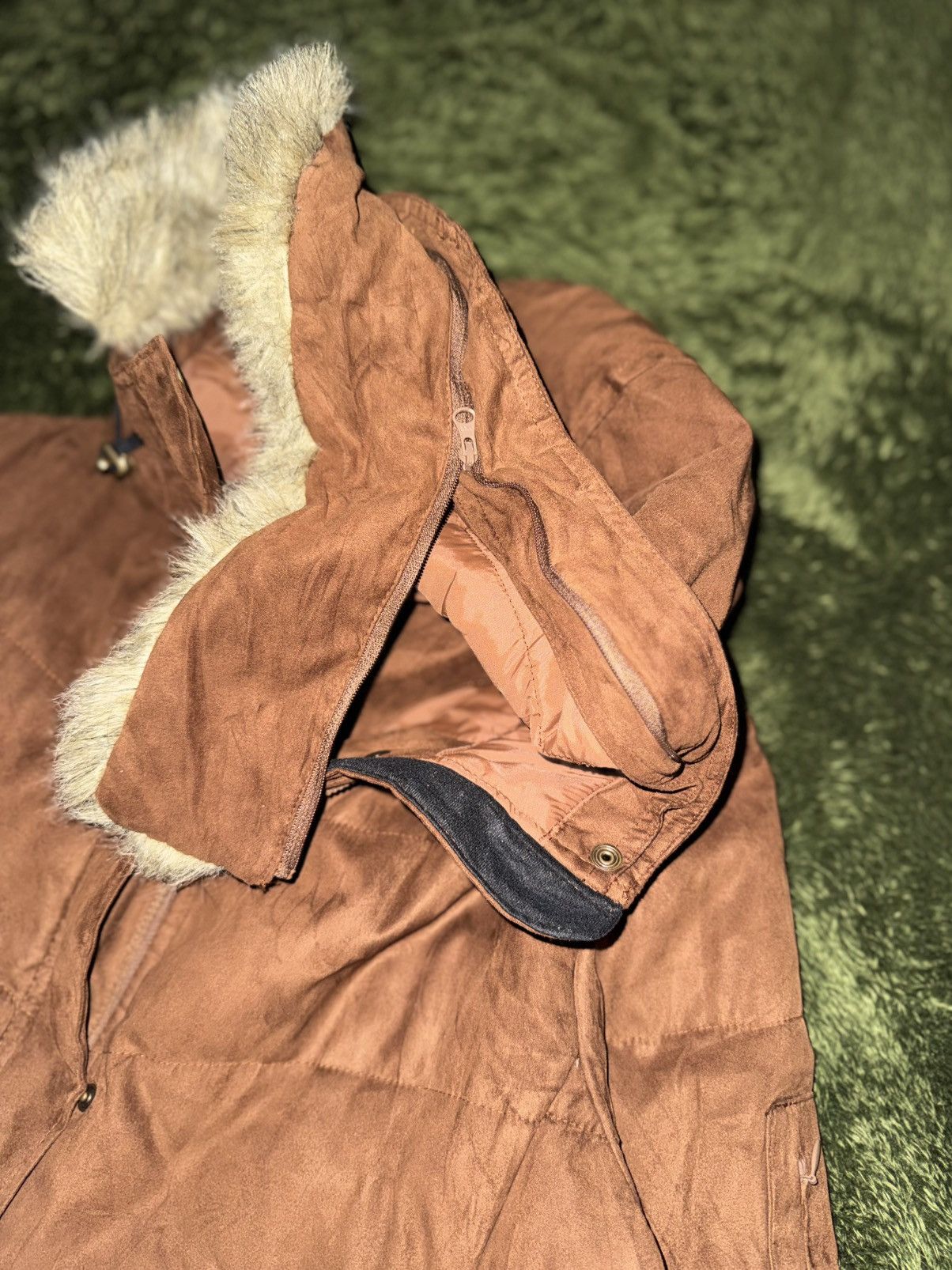 L.L. Bean [L] L.L.Bean Women’s Two-Way Fur Padded Coat Camel Size L / US 10 / IT 46 - 5 Thumbnail