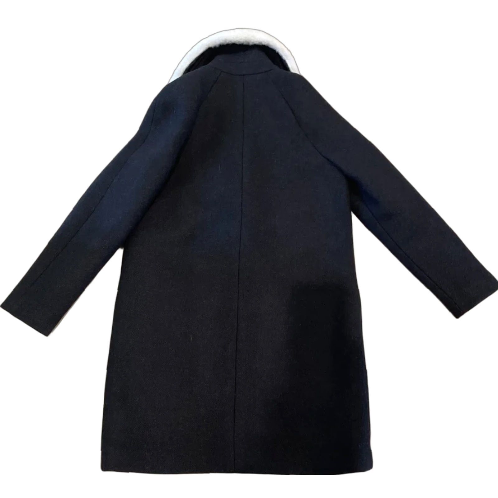 Madewell Madewell Coat Women XXS Gray Wool Blend Removable Faux Fur Full Zip Oversized Size XXS / US 00 / IT 34 - 1 Thumbnail