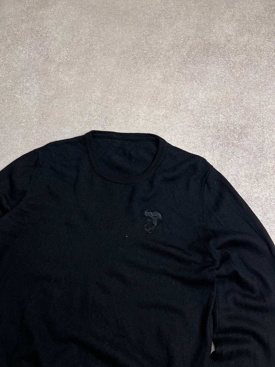 Versace × Vintage VINTAGE VERSACE MEDUSA LOGO BLACK KNIT SWEATER Y2K Xl Size US XL / EU 56 / 4 - 2 Thumbnail