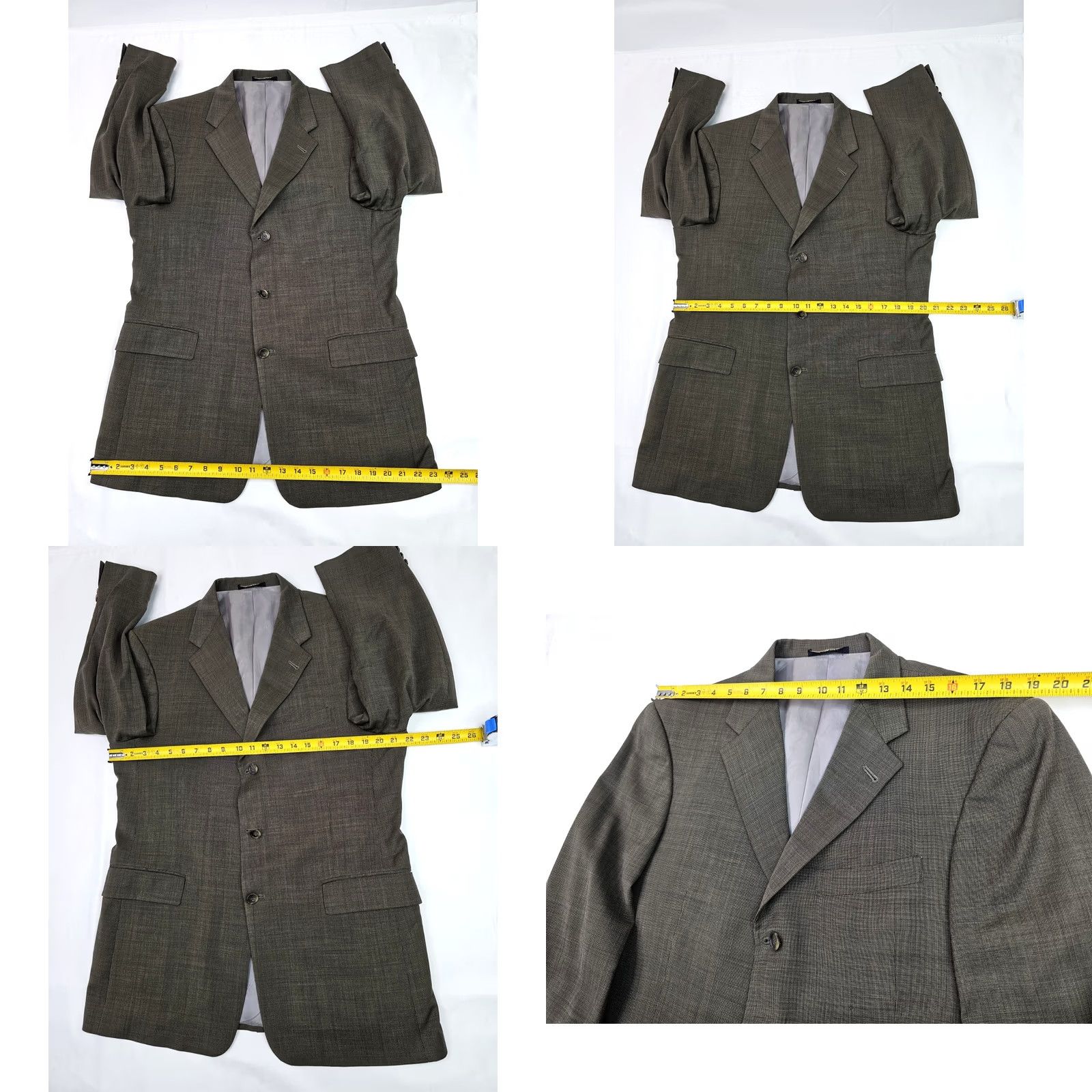 Hart Schaffner Marx Hart Schaffner Marx Wool Cashmere Blazer Men 41R Twill Weave Brown Goldish Notch 3-Button Front Regular Size 42R - 9 Thumbnail