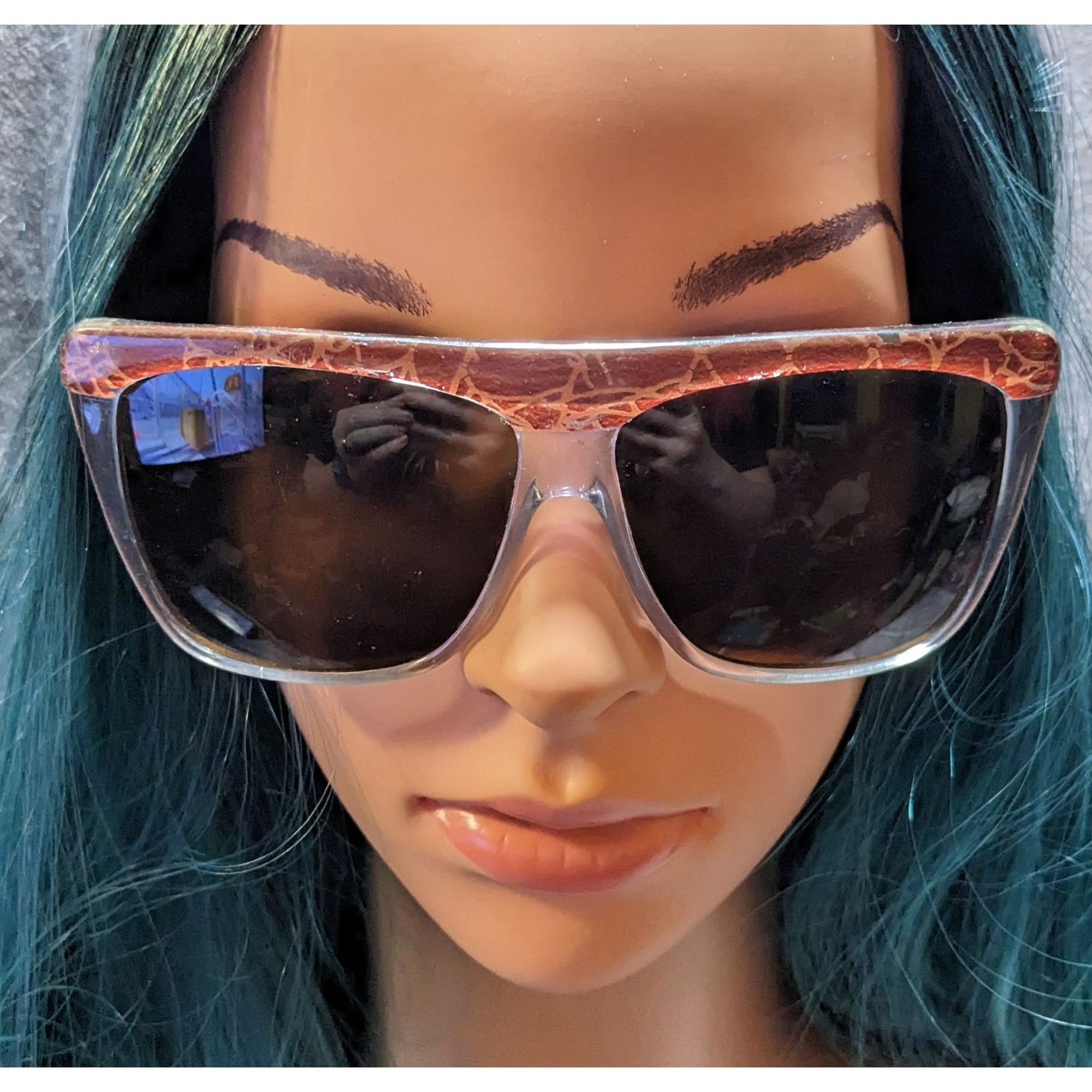 Other Clear And Brown Retro Chunky Korean Sunglasses Size ONE SIZE - 4 Thumbnail