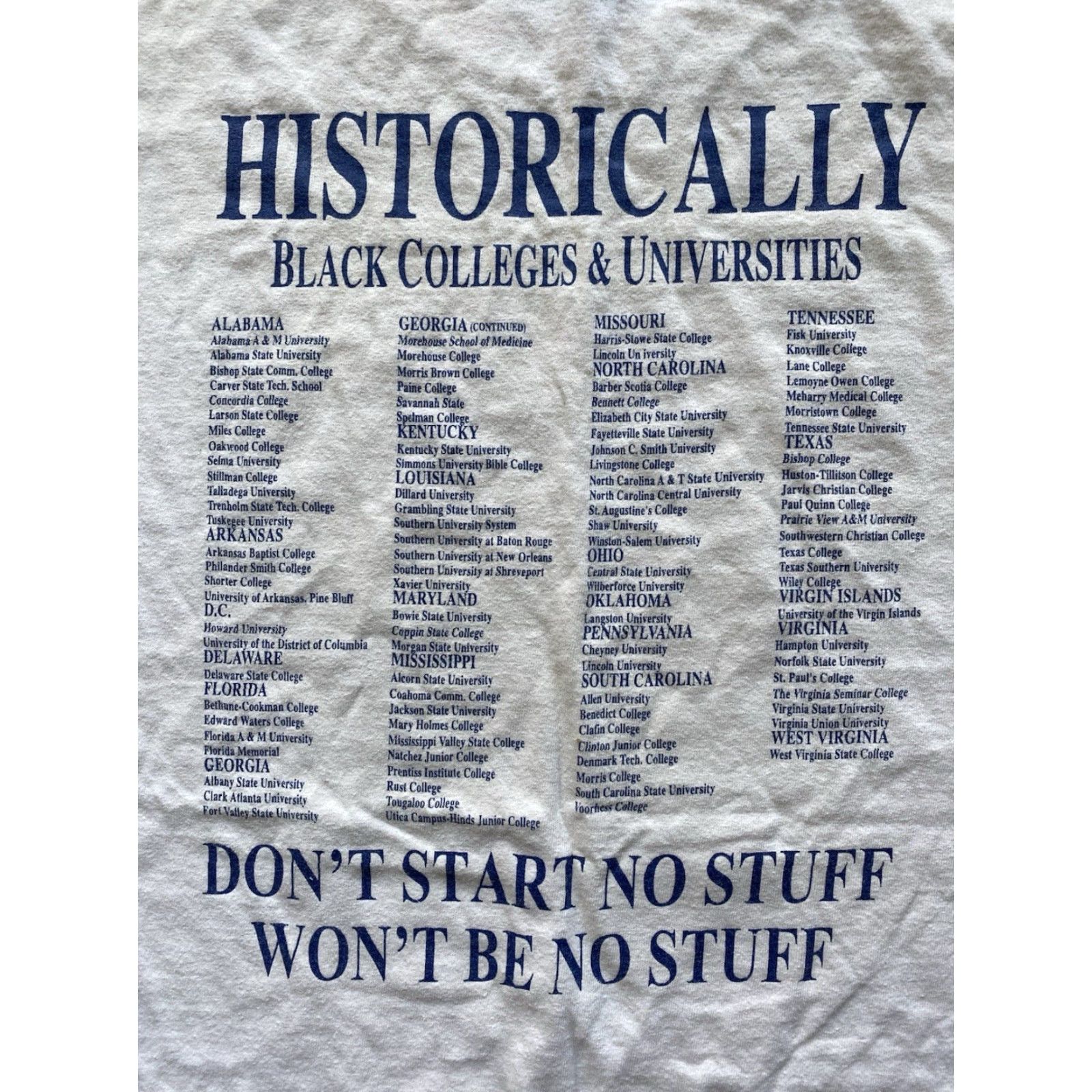 Hanes VINTAGE Hanes Shirt XL White University College Tennessee State University HBCU 2003 Mens Size US XL / EU 56 / 4 - 4 Thumbnail