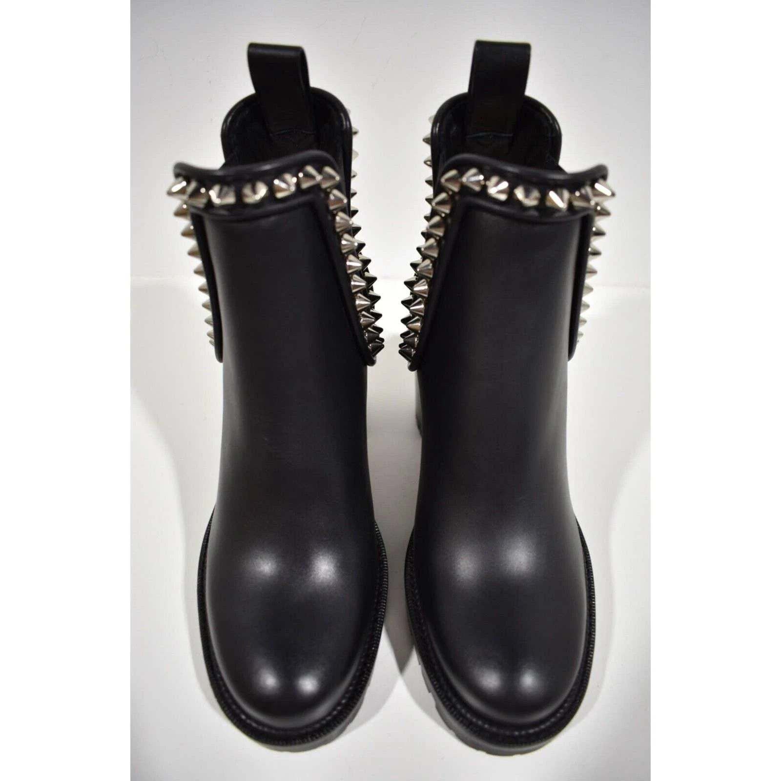 Christian Louboutin Christian Louboutin Capahutta 70 Black Leather Spike Ankle Size US 12 / IT 42 - 7 Thumbnail