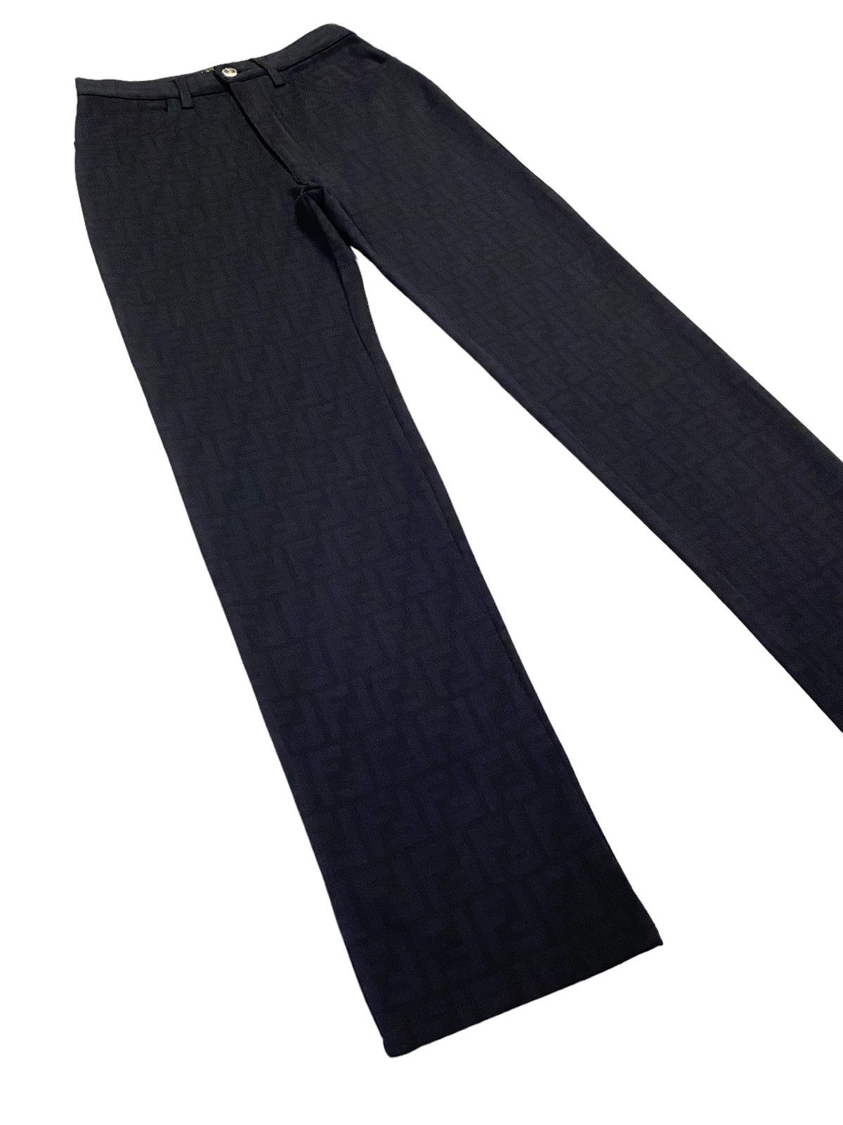 Fendi Vintage Fendi Zucca Monogram Stretch Black Pants Size 25" / US 0 / IT 36 - 19 Thumbnail