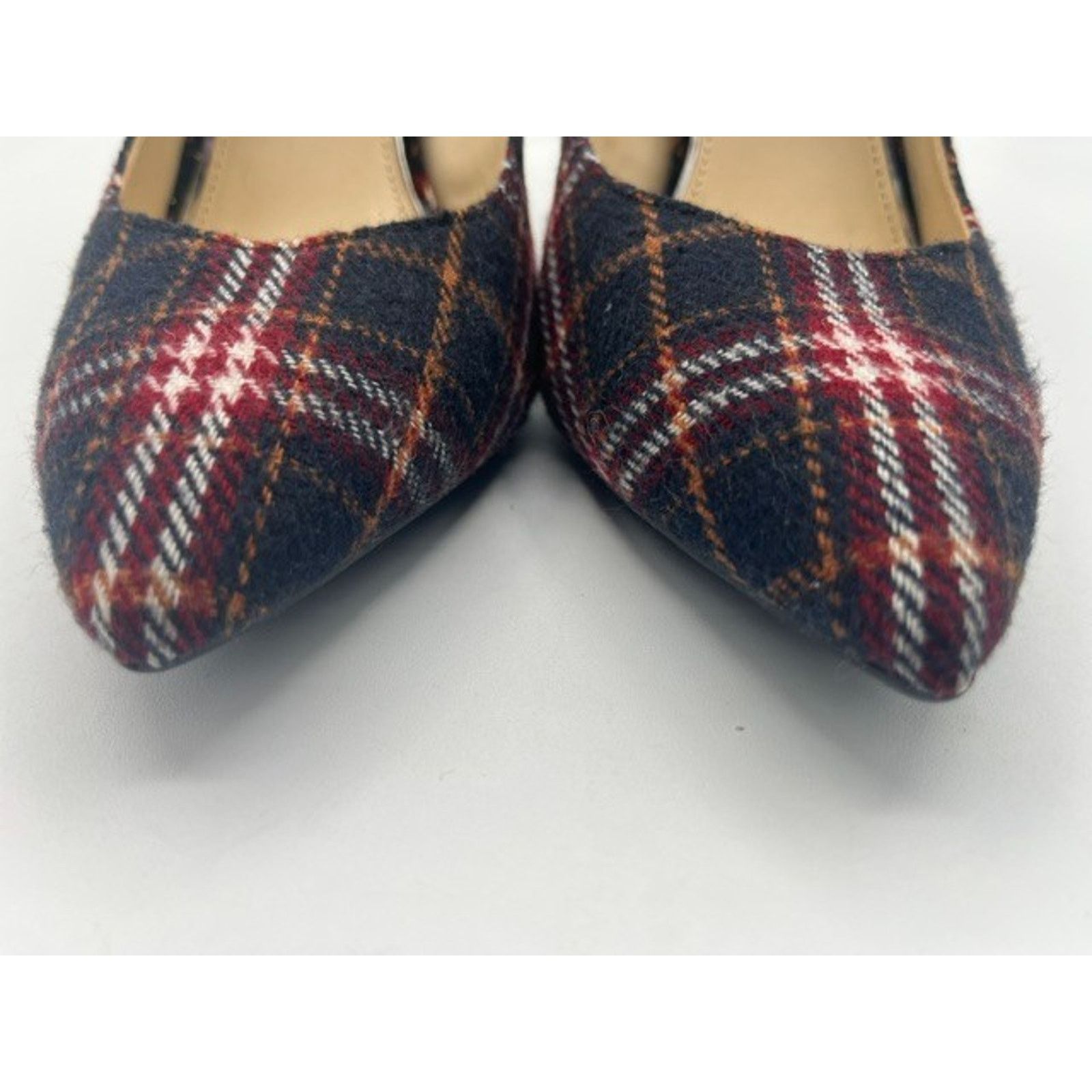 Jessica Simpson Jessica Simpson Haneh Plaid Pumps Heels RED BLACK WHITE Size US 8 / IT 38 - 6 Thumbnail