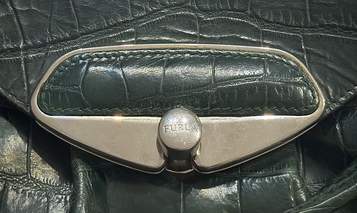 Furla Furla green croco genuine leather dual carry shoulder bag Size ONE SIZE - 6 Thumbnail