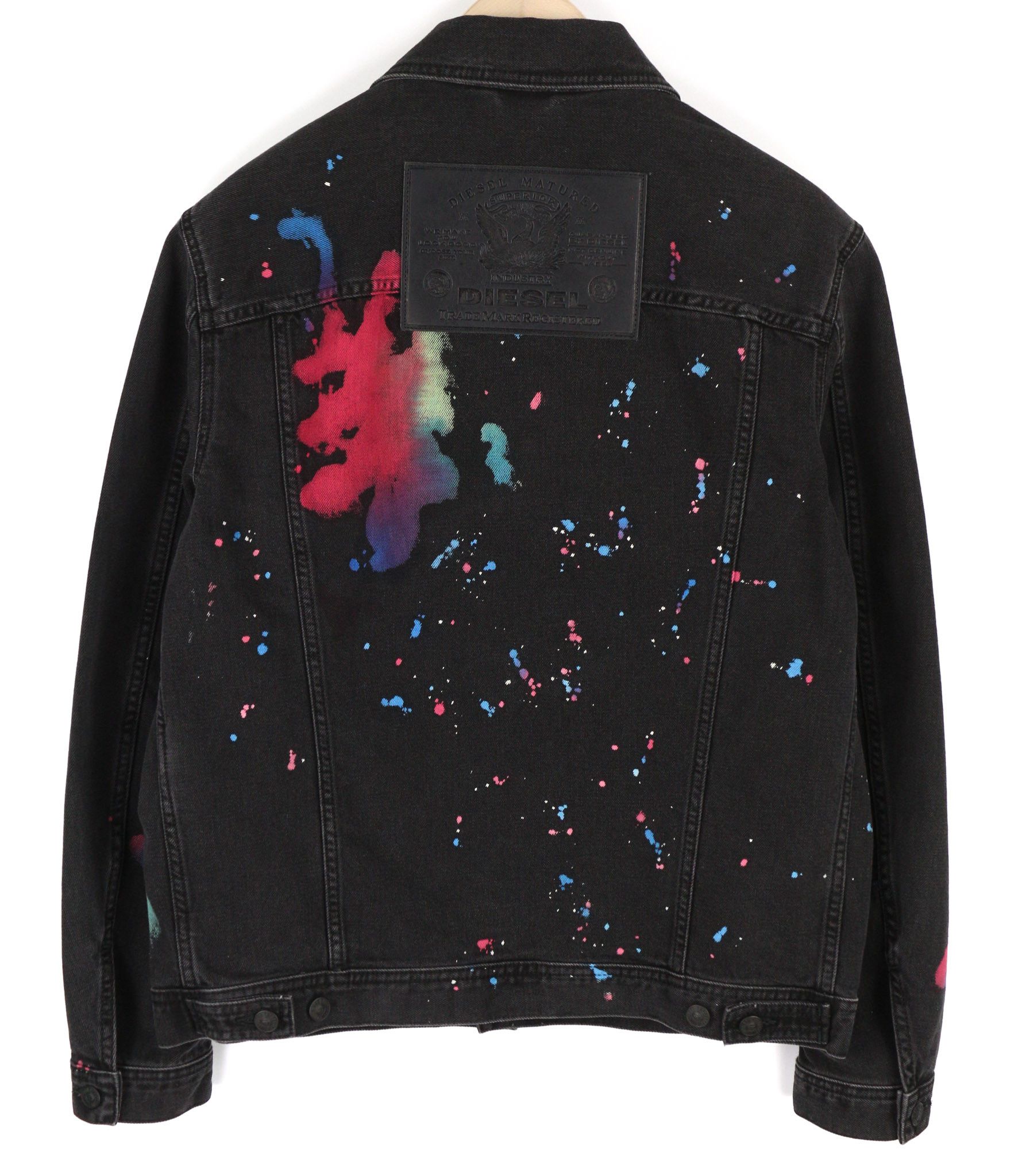 Diesel NHILL-C-SP M Black Denim Trucker Polo Neck Jacket 81751 Size US M / EU 48-50 / 2 - 2 Thumbnail