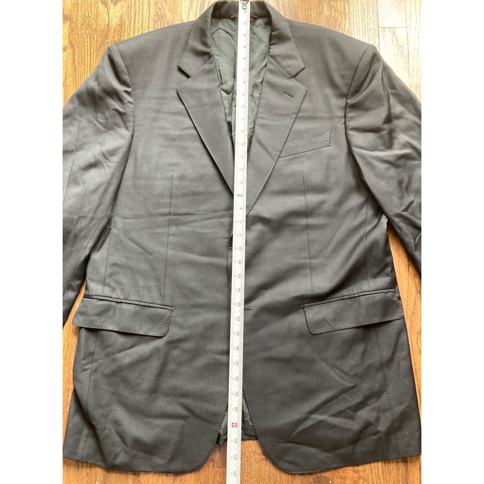 Loro Piana Luca diMarco Blazer Mens 46R Wool Black Notch Lapel 2 Button Single-Breasted Tailored 120s Italy Size 46R - 6 Thumbnail