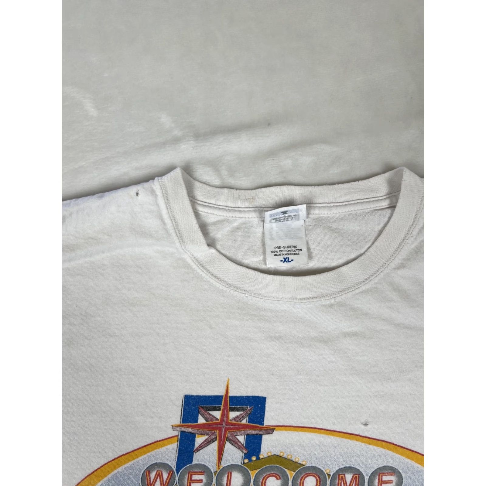 Anvil VINTAGE Adidas Anvil 90s T-Shirt Men XL White Cotton Crew Neck Short Sleeve Welcome To Las Vegas Souvenir Size XL Shirt Size US XL / EU 56 / 4 - 3 Thumbnail