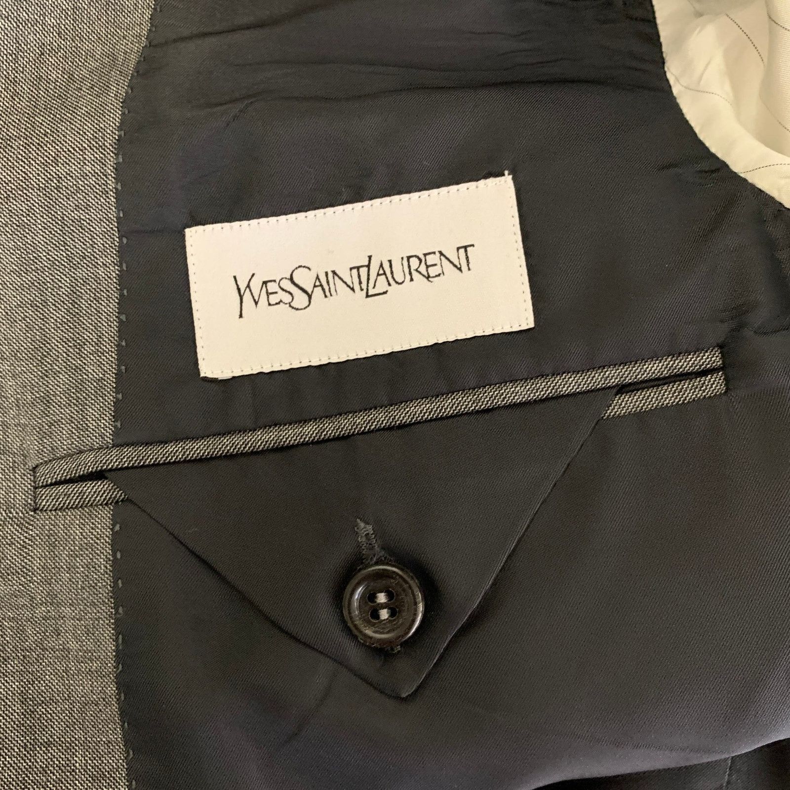 Yves Saint Laurent YVES SAINT LAURENT Size 40 Grey Wool Blazer Coat Size 40R - 4 Thumbnail