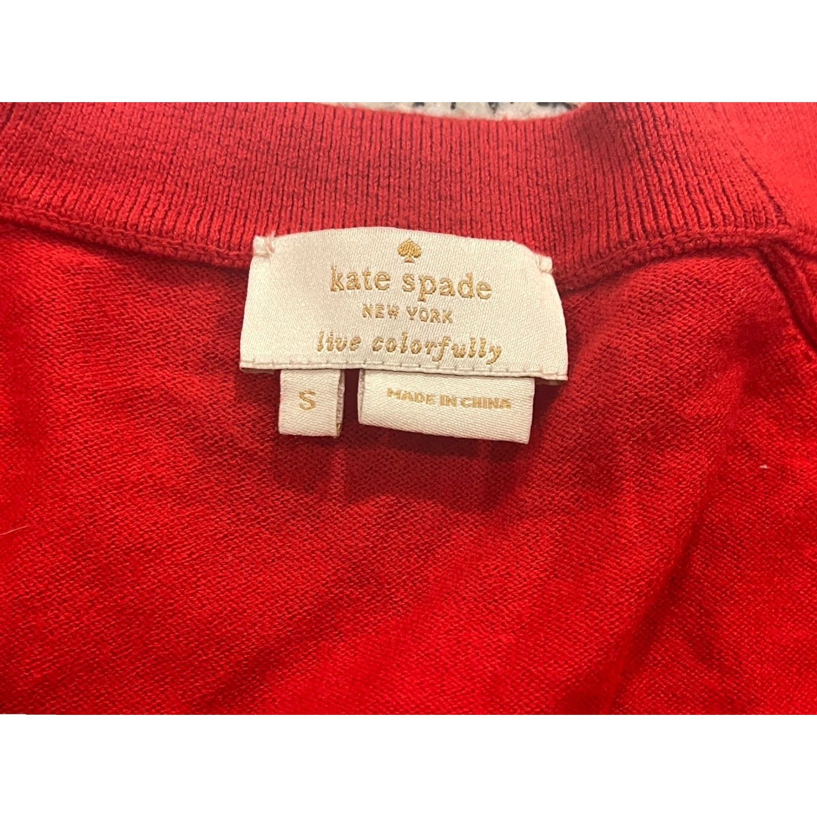 Vintage VINTAGE Kate Spade Women’s Cardigan Sweater Small Red Long Sleeve Knit Casual Office Christmas Size S / US 4 / IT 40 - 2 Thumbnail