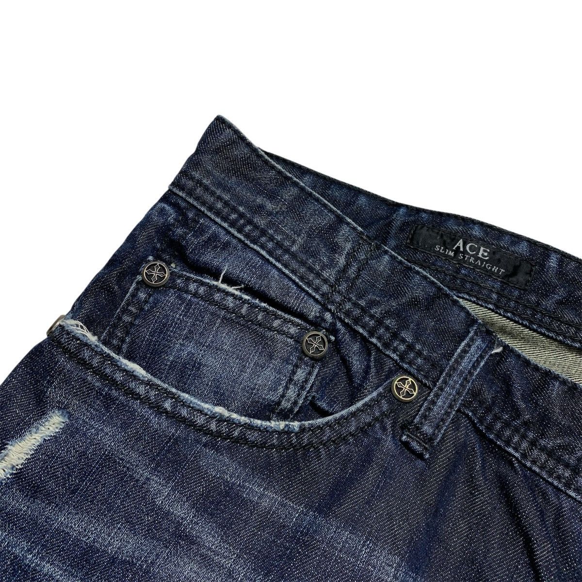 Affliction Rare Y2k Affliction Cross Studded Distressed Faded Jeans Size US 38 / EU 54 - 6 Thumbnail