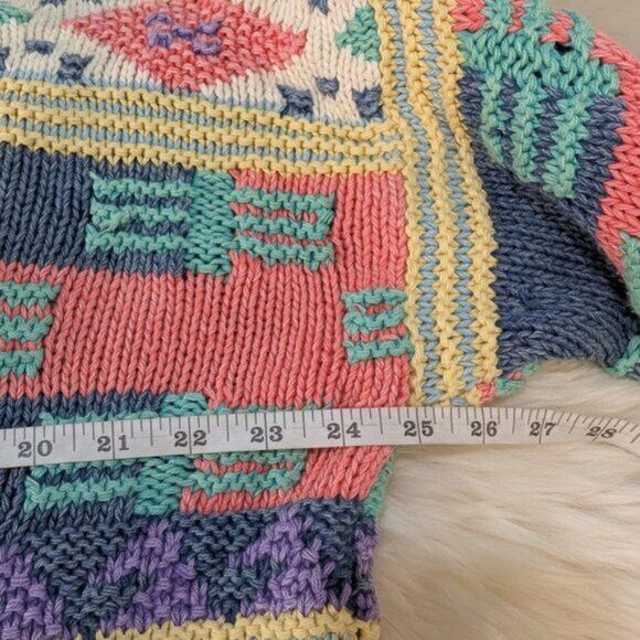 Britches × Vintage Britches Hand Knit Chunky Pastel Crewneck Sweater Size Large Size L / US 10 / IT 46 - 5 Thumbnail