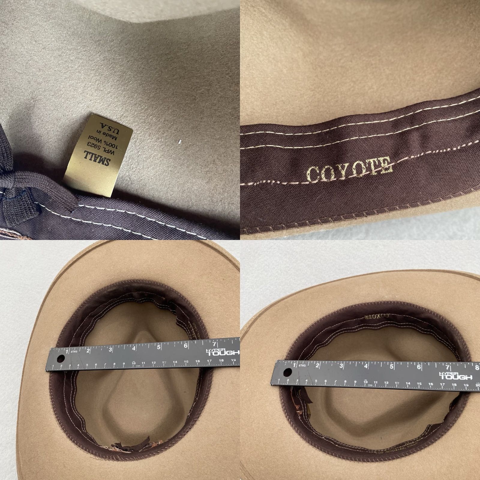 CO VINTAGE Golden Gate Hat Co Brown Wool Fedora Leather Band Men’s Small Brown USA Fedora Wool Felt Hat Mens Size ONE SIZE - 8 Thumbnail