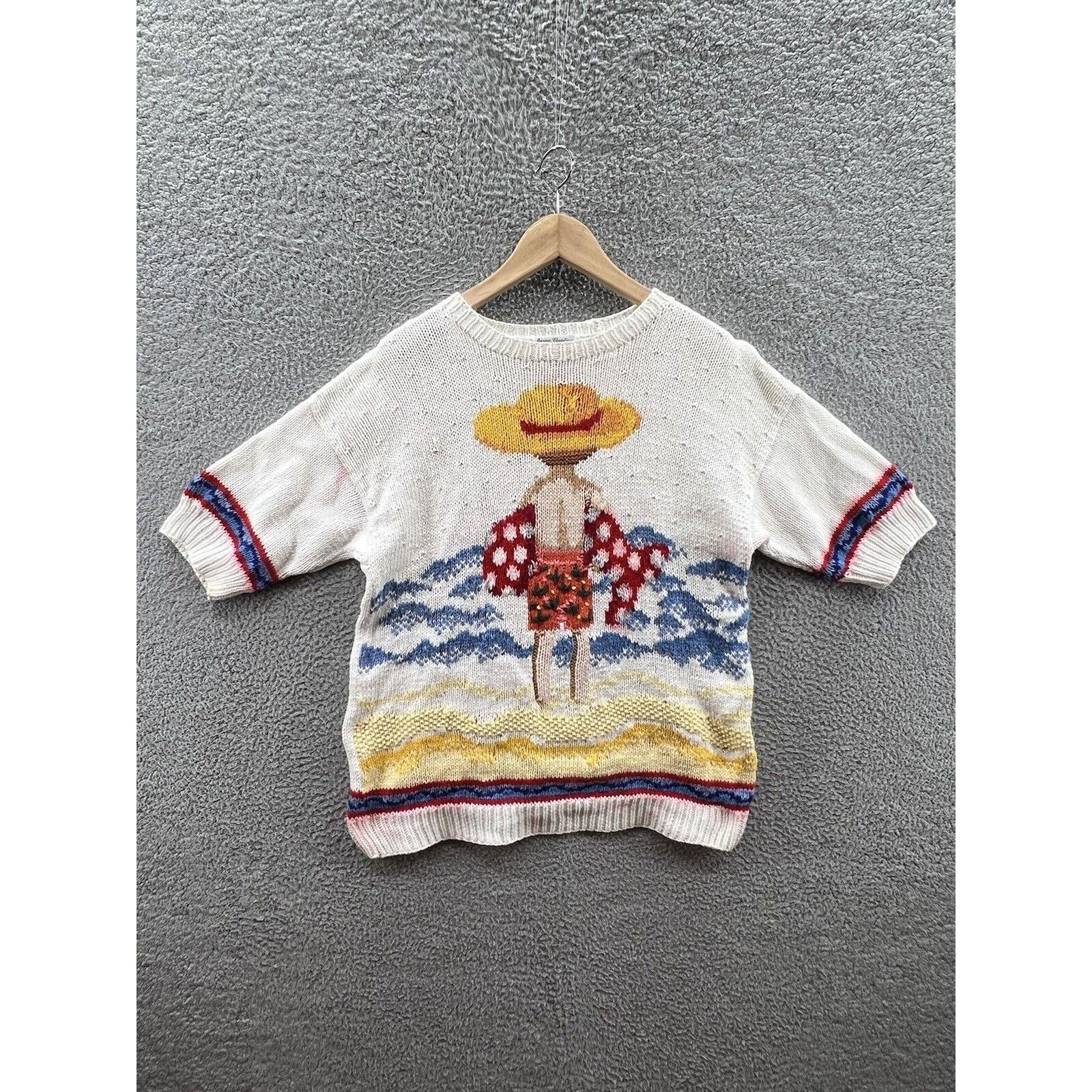 Marisa Christina Mary Engelbreit Knitted Beach Sweater Sz M