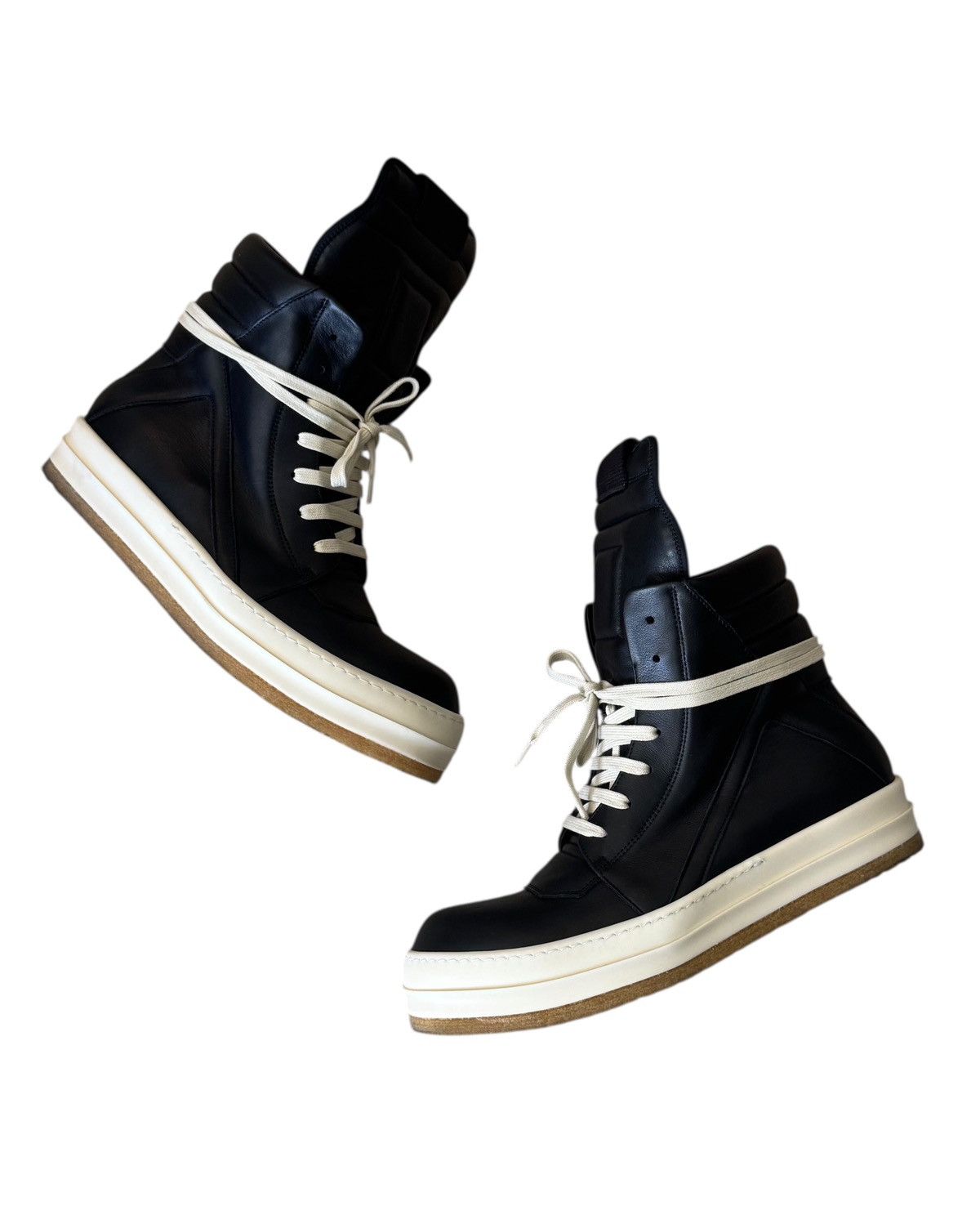 FW25 Rick Owens Concordians Geo Basket Creep Black Sneakers