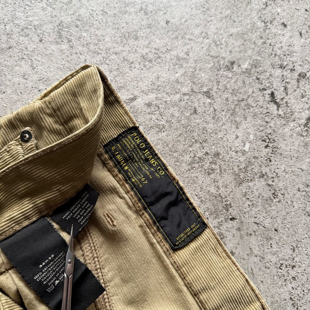 Polo Ralph Lauren Polo Jeans Vintage Mens Beige Corduroy Pants Straight Fit Size US 32 / EU 48 - 5 Thumbnail