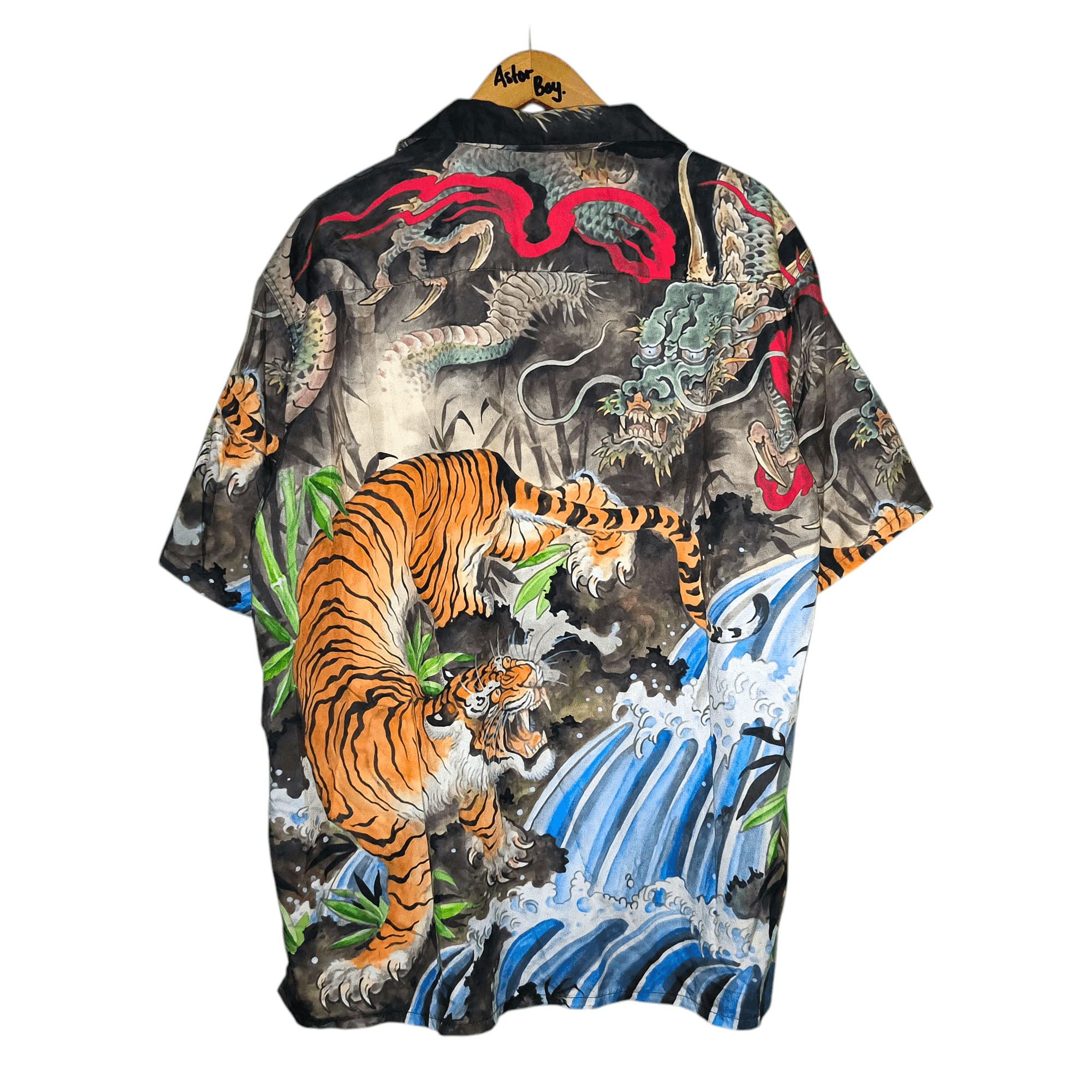 Other Tiger and Dragon Open Collar Shirt wackomaria style Size US XL / EU 56 / 4 - 4 Thumbnail