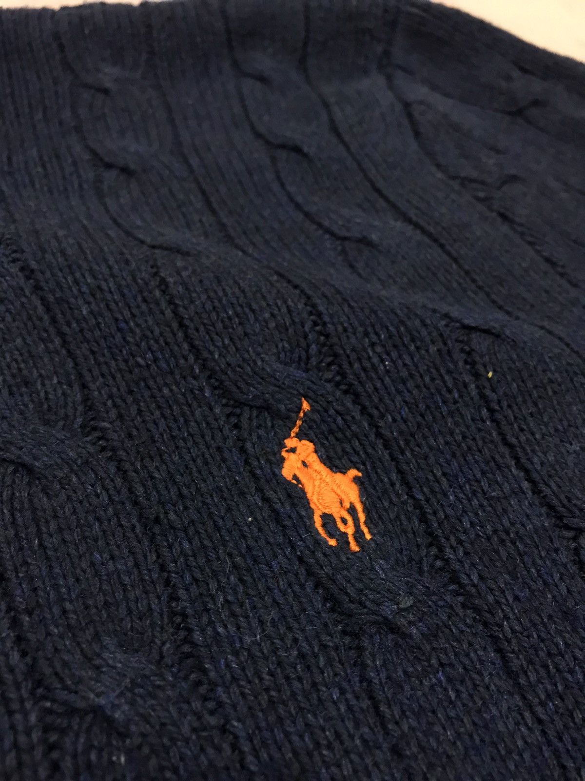 image of Pure Tussar Silk Polo Ralph Laurent Knitted Quarter Zip in Navy, Men's (Size XL)