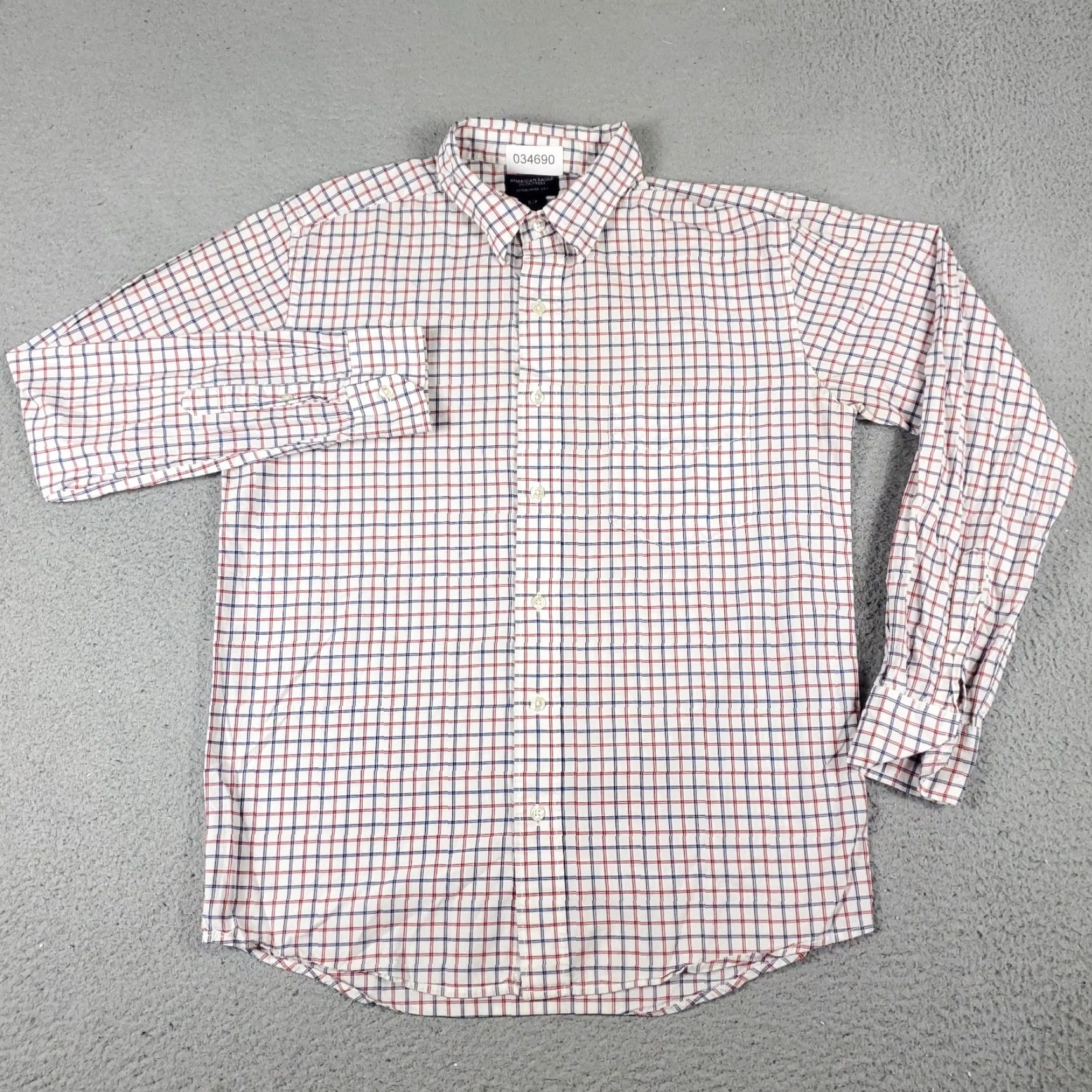 American Eagle Outfitters American Eagle Outfitters Button-Up Shirt Mens Small Blue Red White Check Long Sleeve Casual Preppy Size US S / EU 44-46 / 1 - 2 Thumbnail