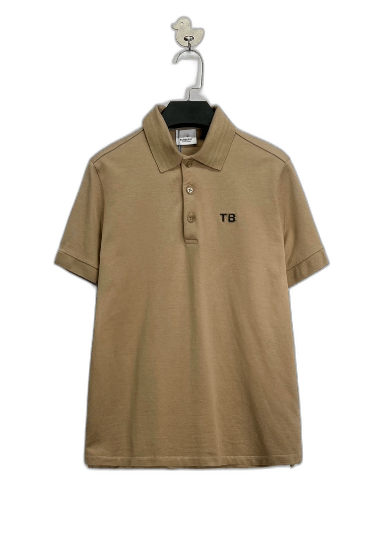 Burberry Khaki TB Logo Short Sleeve Polo-yf