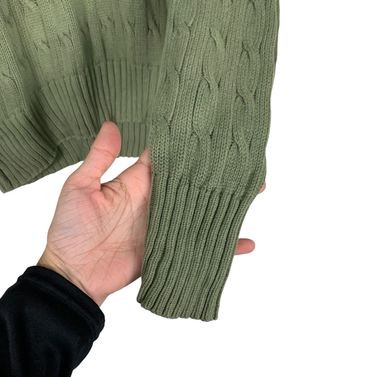 Polo Ralph Lauren POLO RALPH LAUREN Cable Knit Green Sweater #1193-C54 Size US L / EU 52-54 / 3 - 7 Thumbnail