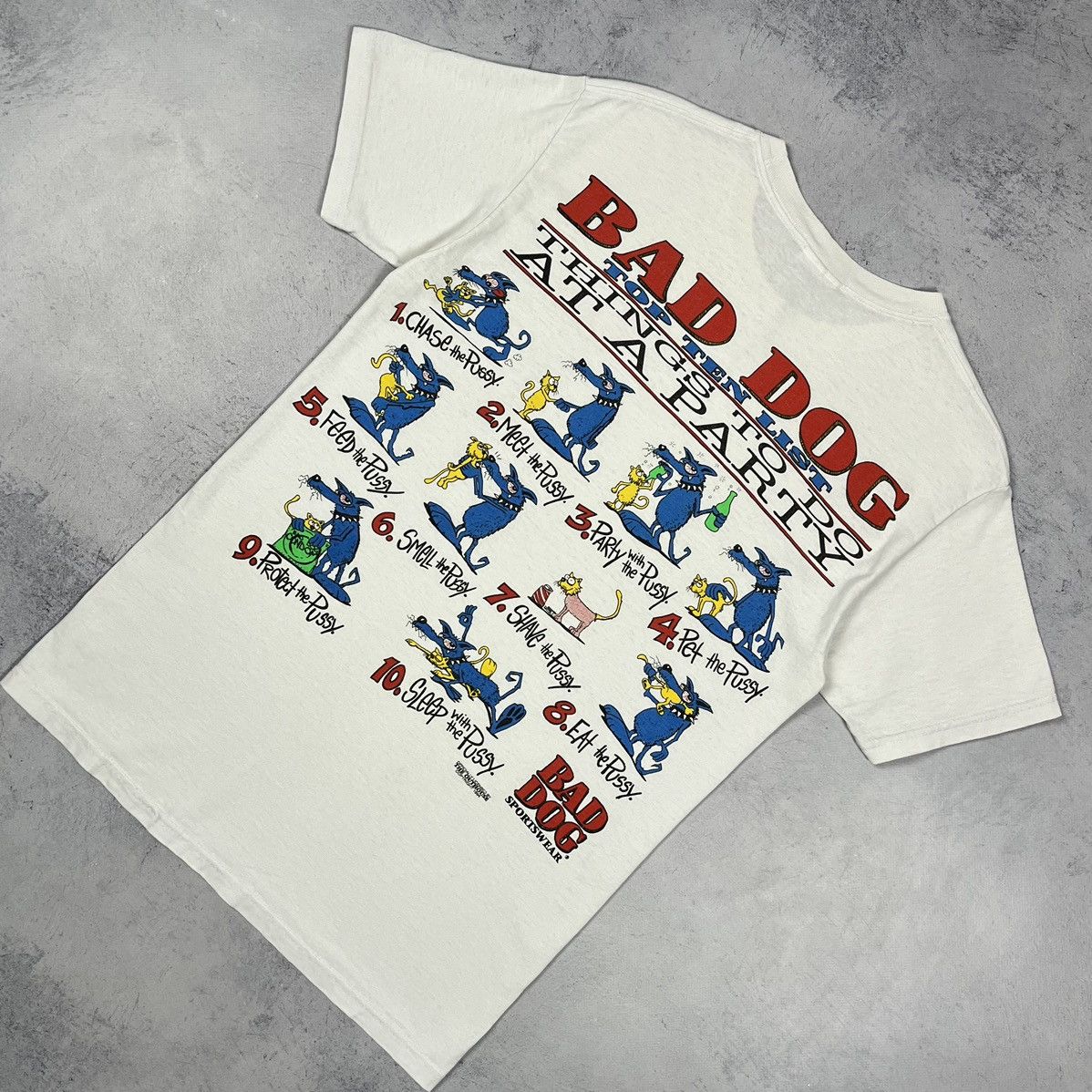 Vintage Vintage Bad Dog Top Ten List Dirty Humor T shirt 1994 Size US S / EU 44-46 / 1 - 1 Thumbnail