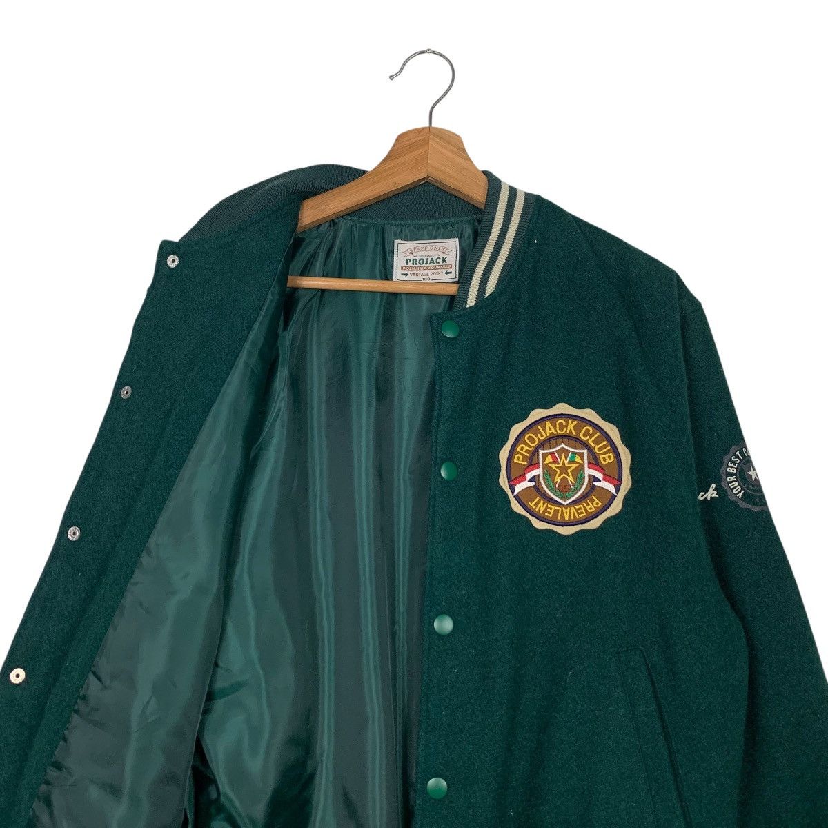 Japanese Brand PROJACK CLUB PREVALENT Green Wool Varsity Jacket #2148-C95 Size US S / EU 44-46 / 1 - 10 Thumbnail