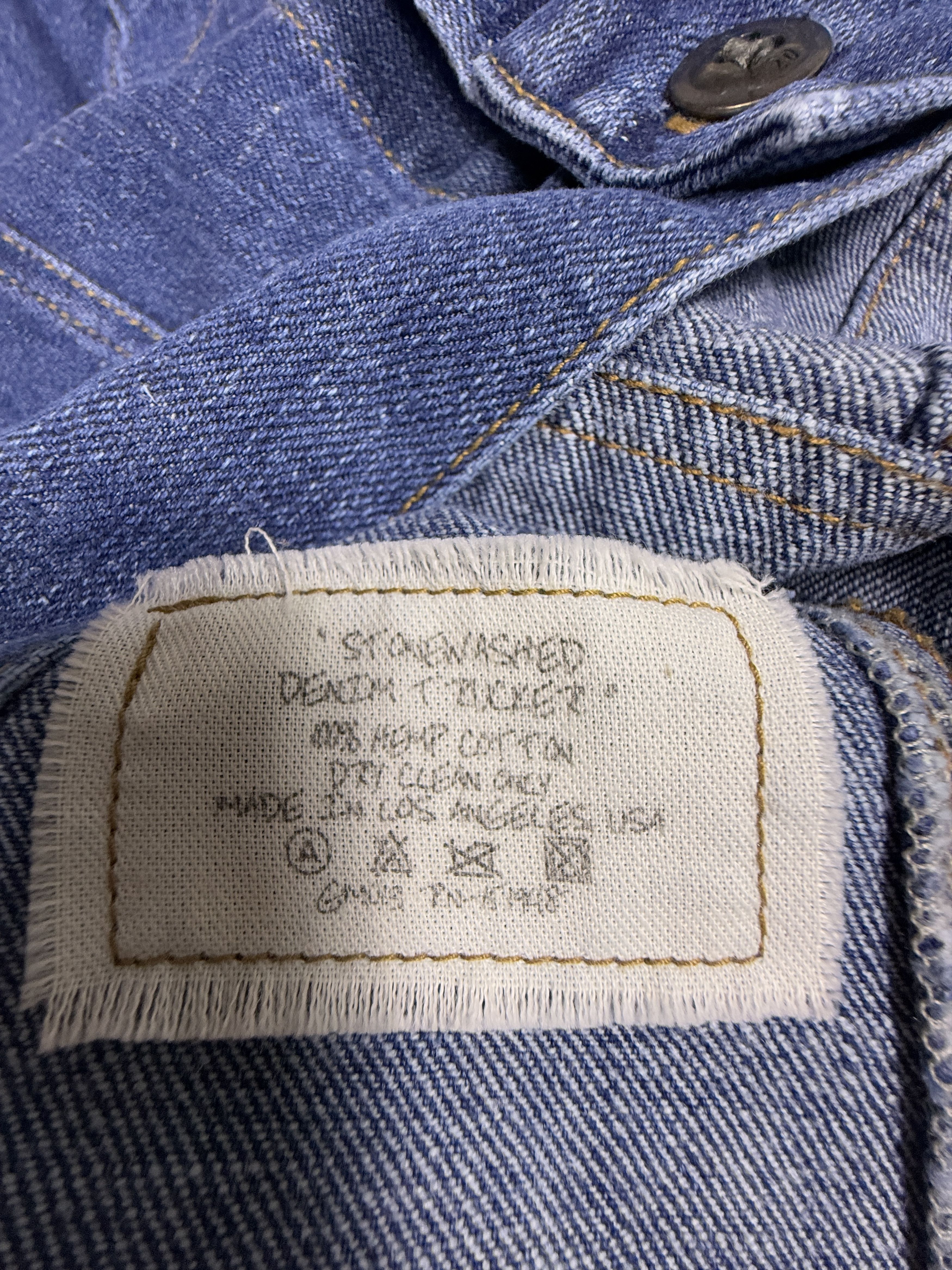 Greg Lauren Greg Lauren Stonewashed Denim Trucker Jacket Size US L / EU 52-54 / 3 - 7 Thumbnail