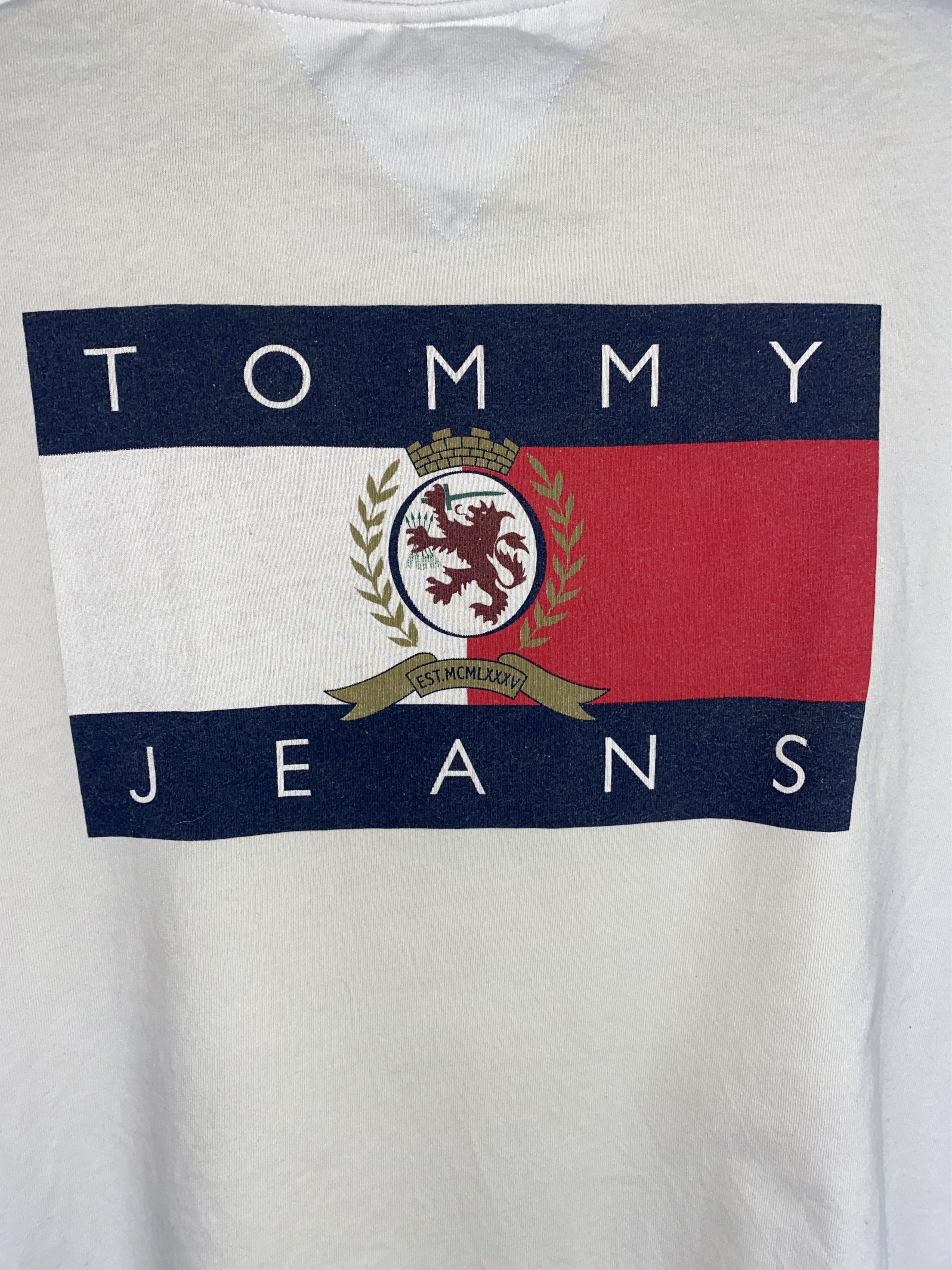 Tommy Jeans Vintage TOMMY HILFIGER JEANS Big Logo White T-Shirt M493 Size US L / EU 52-54 / 3 - 8 Thumbnail