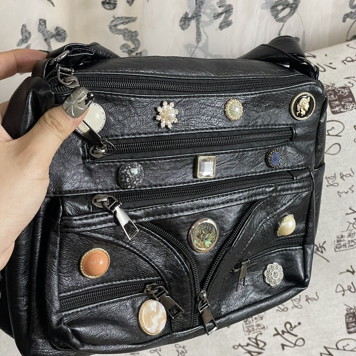 Other Black PU Leather Patchwork Crossbody Bag Size ONE SIZE - 3 Thumbnail