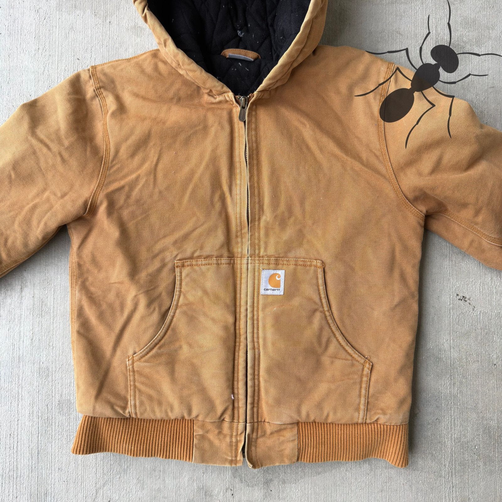 Carhartt × Vintage Carhartt YOUTH brown hooded work wear jacket Size US XS / EU 42 / 0 - 3 Thumbnail