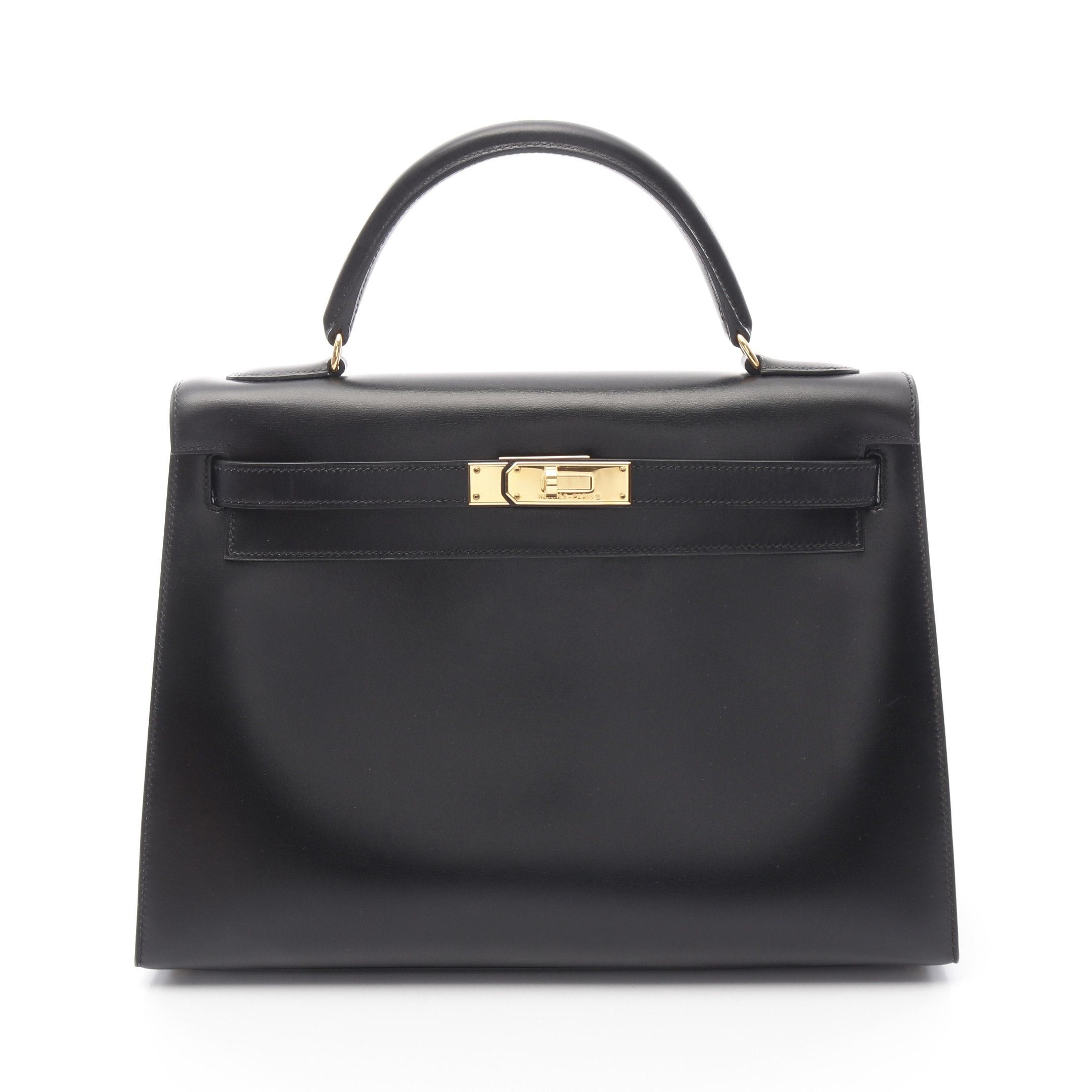 Hermes Hermes Kelly32 Handbag Box Calf Black Gold Hardware Outside Sewing ○ Z Stamp Size ONE SIZE - 1 Thumbnail