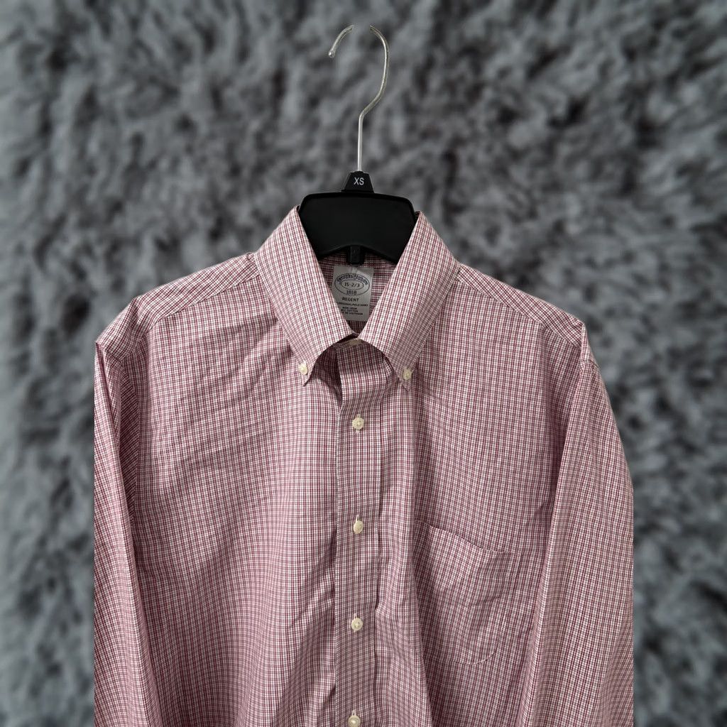 Brooks Brothers VINTAGE Brooks Brothers Original Polo Shirt Mens 15 2/3 Red Plaid Regent L/S Button-Up Shirt Reg/Regular Knit Cotton Bre atable Pockets Casual Size US M / EU 48-50 / 2 - 1 Thumbnail