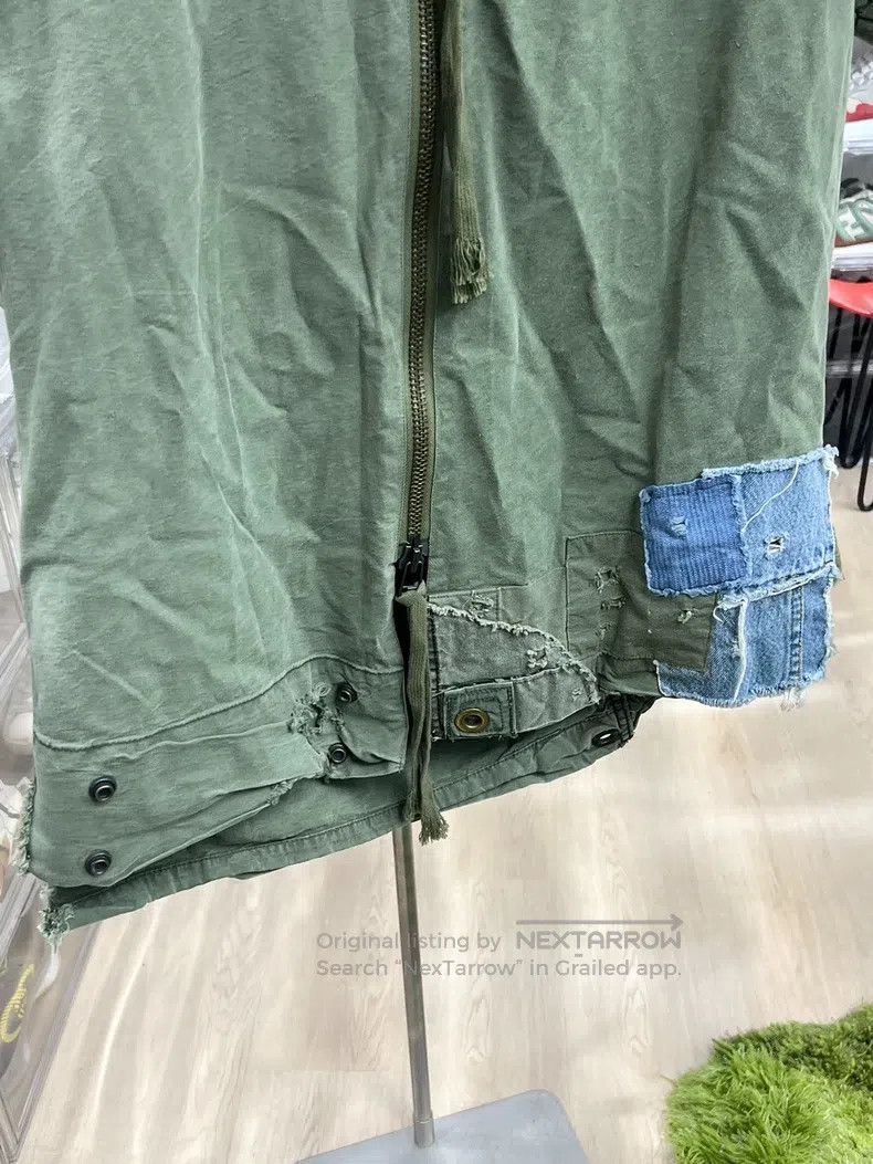 Greg Lauren Greg Lauren Military Cloth Denim Spliced Sleeveless Jacket Size US XL / EU 56 / 4 - 3 Thumbnail